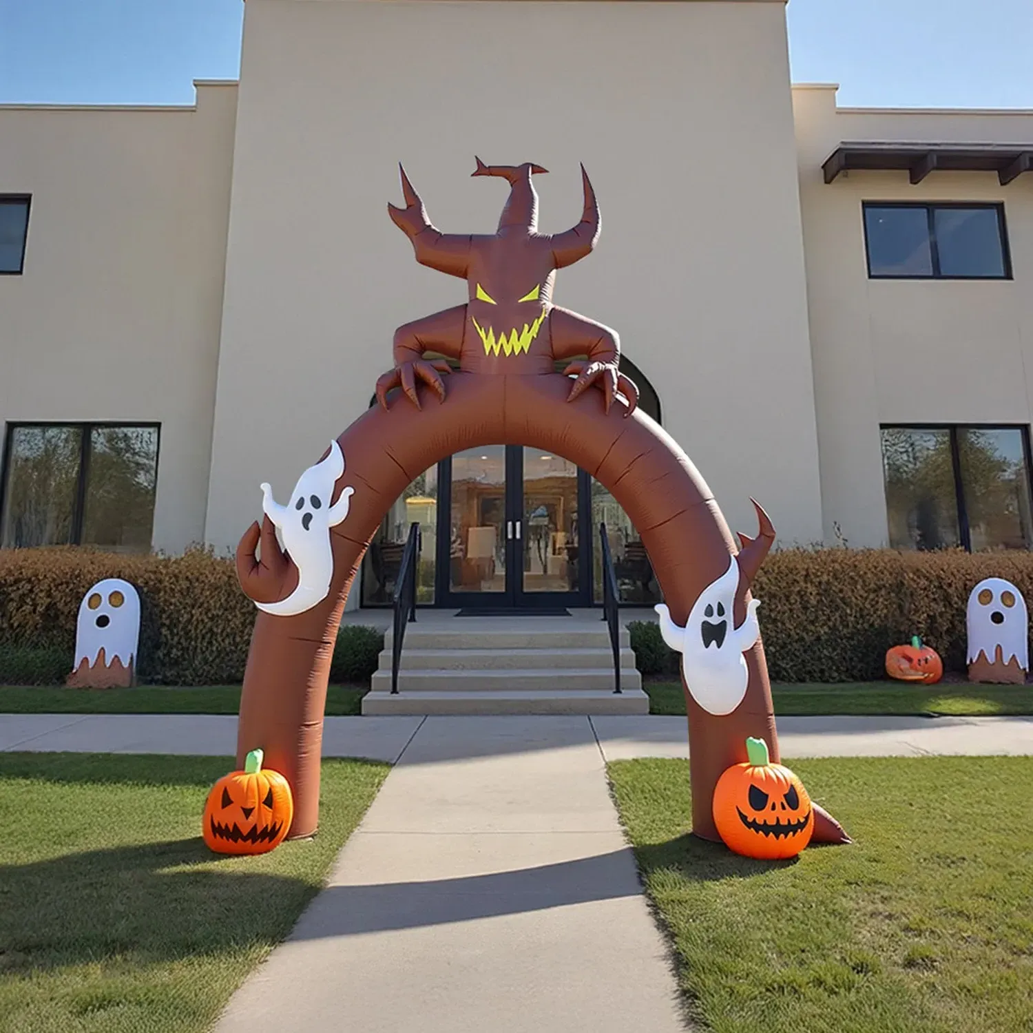 Inflatable Halloween Ghost and Pumpkin Archway 10.4ft by Julian Charles, alternate view