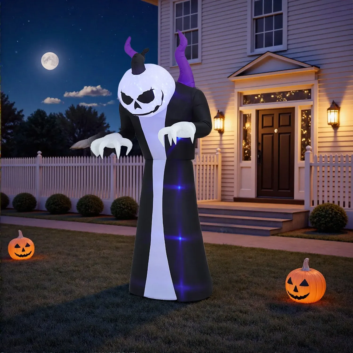 Inflatable Halloween LED Creepy Ghost 10.3ft - Black by Julian Charles