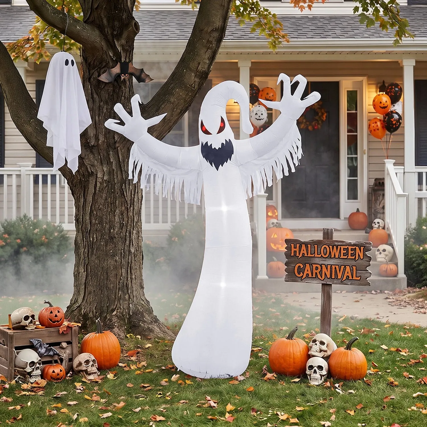 Inflatable Halloween LED Ghost Decor 9.8ft - White by Julian Charles, image 2