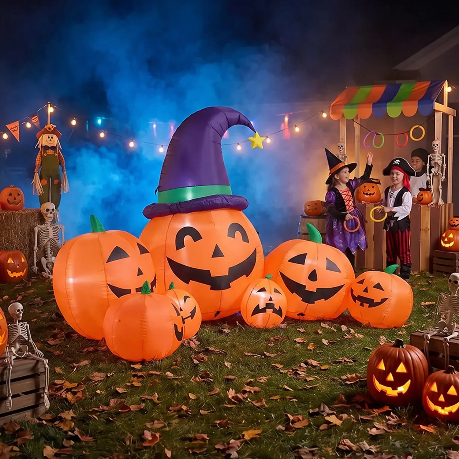 Inflatable Halloween LED Pumpkin Family 4.6ft Decor by Julian Charles, image 2