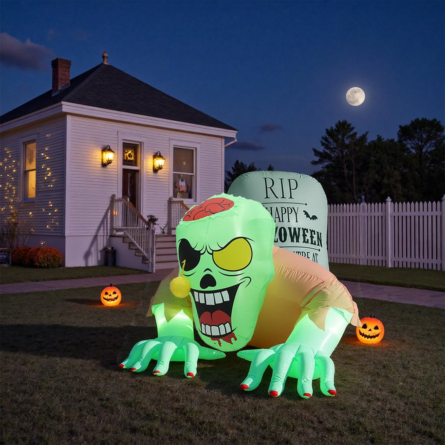 Inflatable Halloween LED Zombie Tombstone 4.9ft Decor by Julian Charles, image 2