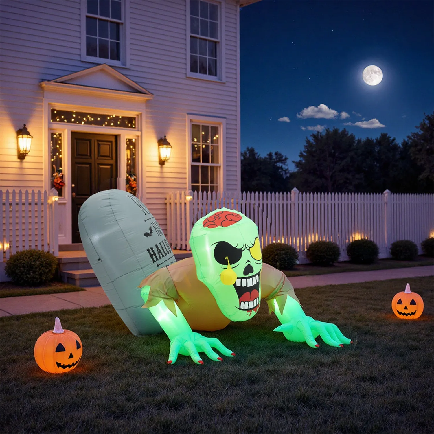 Inflatable Halloween LED Zombie Tombstone 4.9ft Decor by Julian Charles