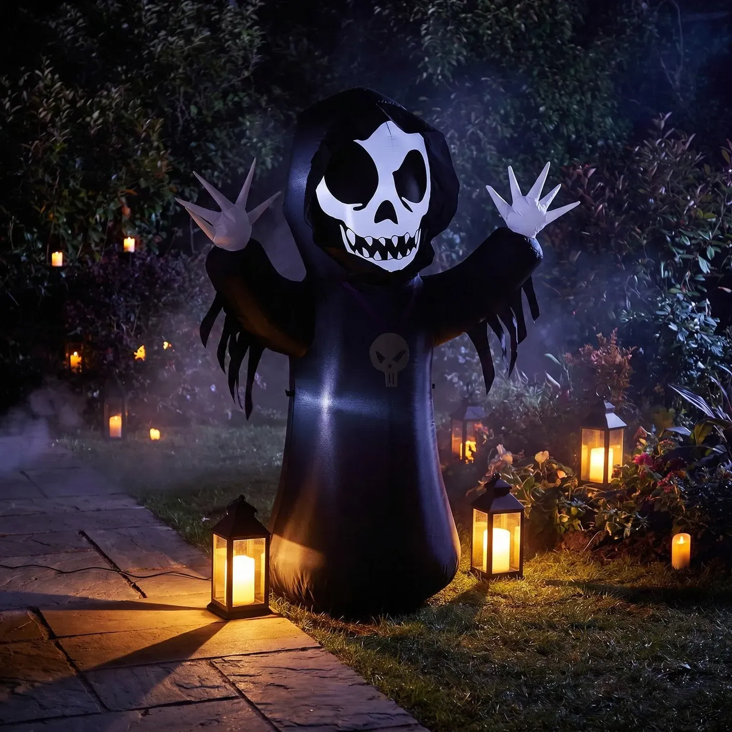 Inflatable LED Grim Reaper Halloween Decor 5ft - Black by Julian Charles, image 2