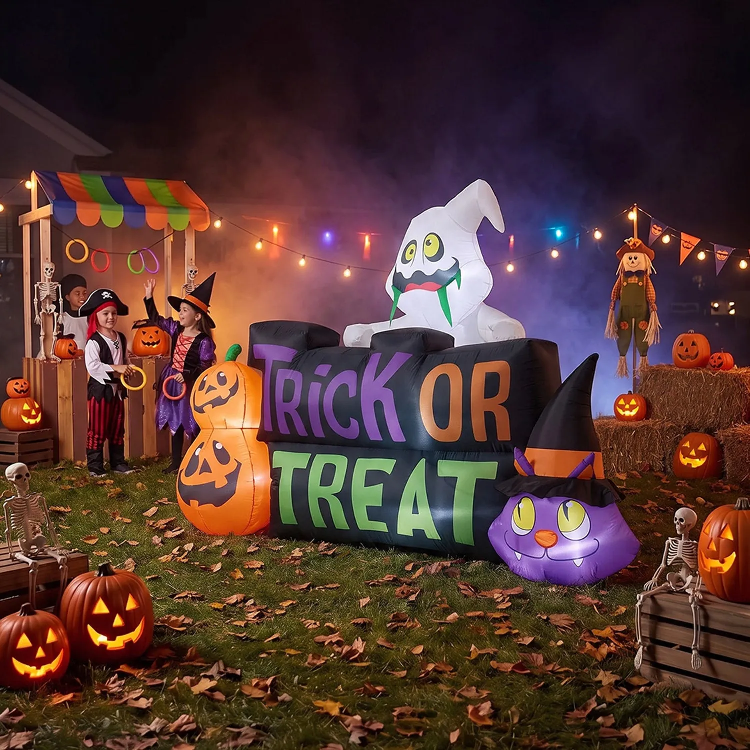 Inflatable LED Trick or Treat Halloween Decor 8ft - Multi by Julian Charles, image 2