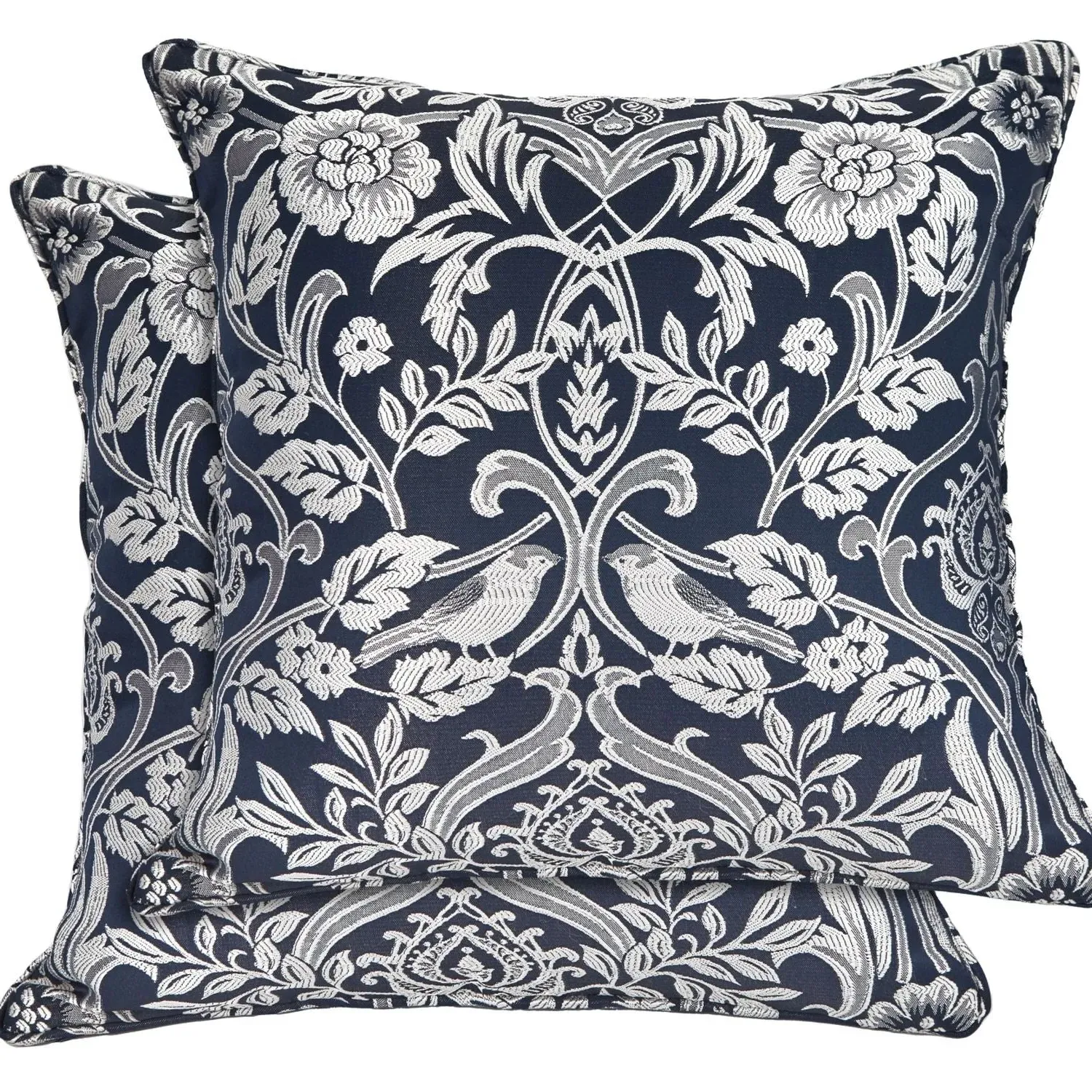 Jacquard Cushion Cover Pair - Navy, Fabric