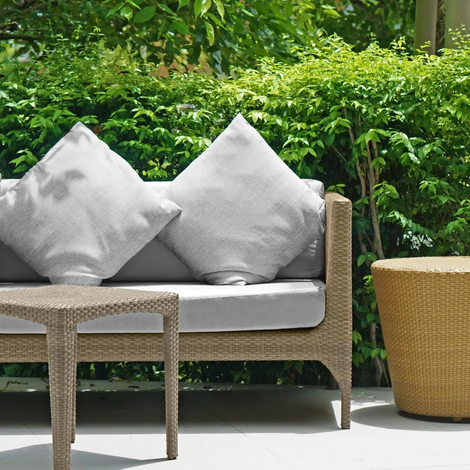 Jardin Cushion Cover Pair Waterproof Indoor Outdoor - Grey, Linen product
