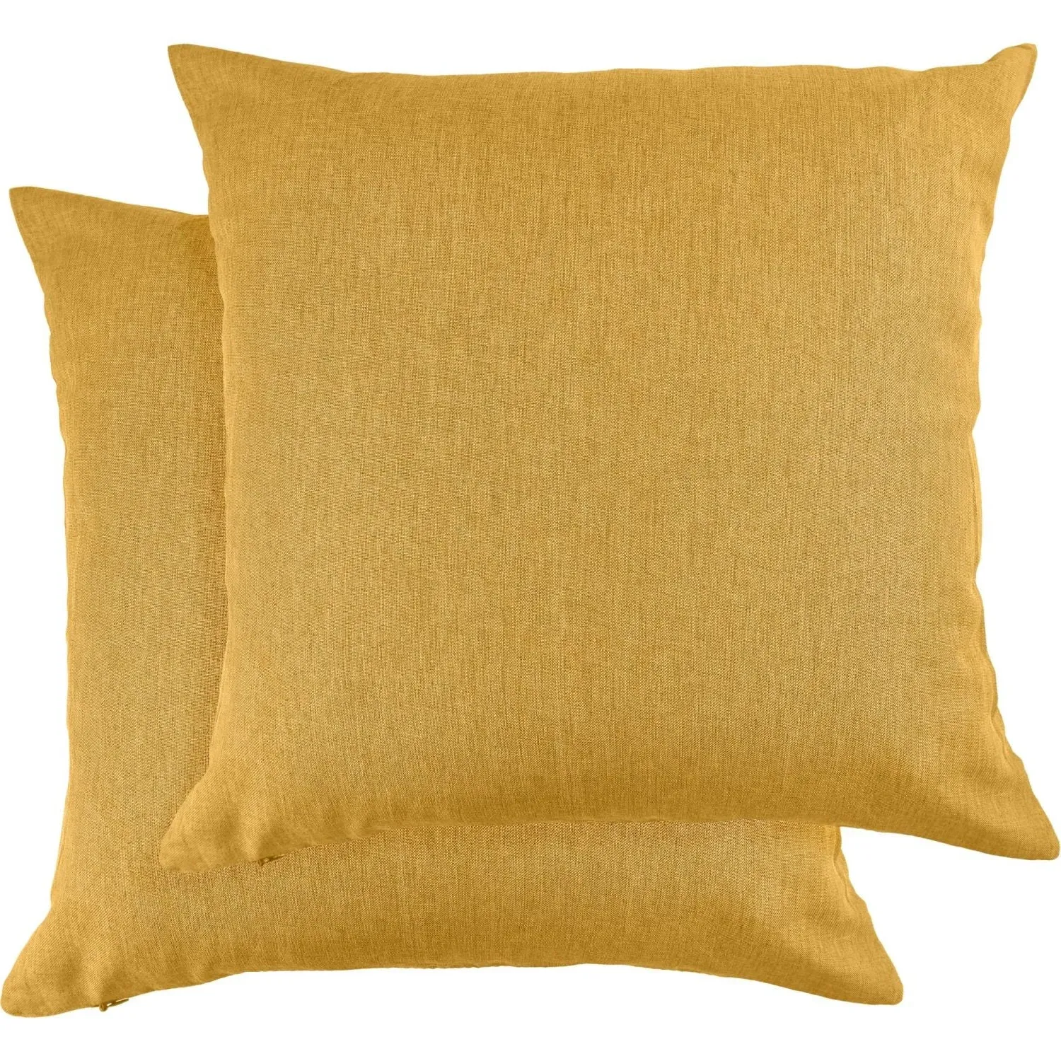 Jardin Waterproof Cushion Cover Pair - Yellow, Linen alternate view