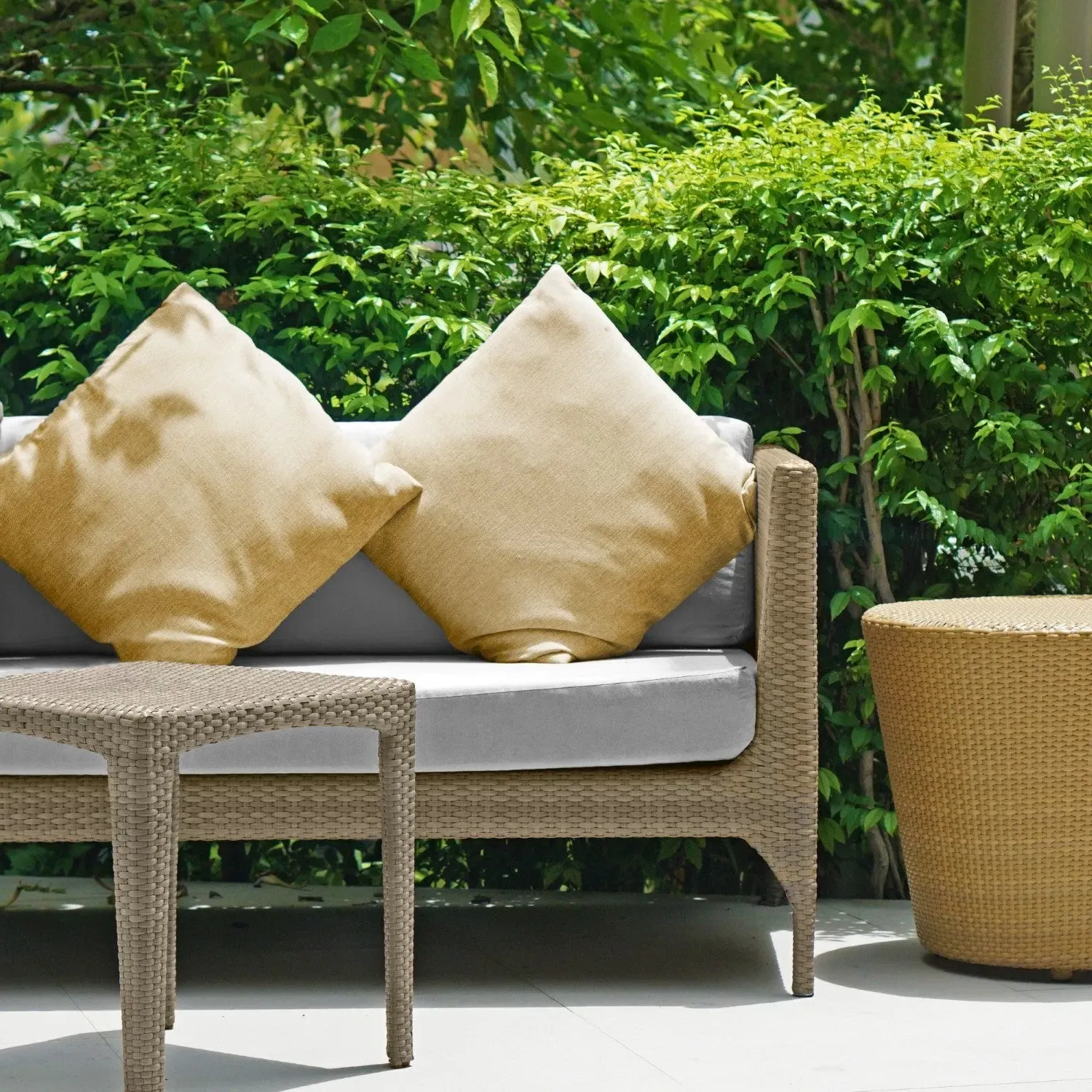 Jardin Waterproof Cushion Cover Pair - Yellow, Linen product