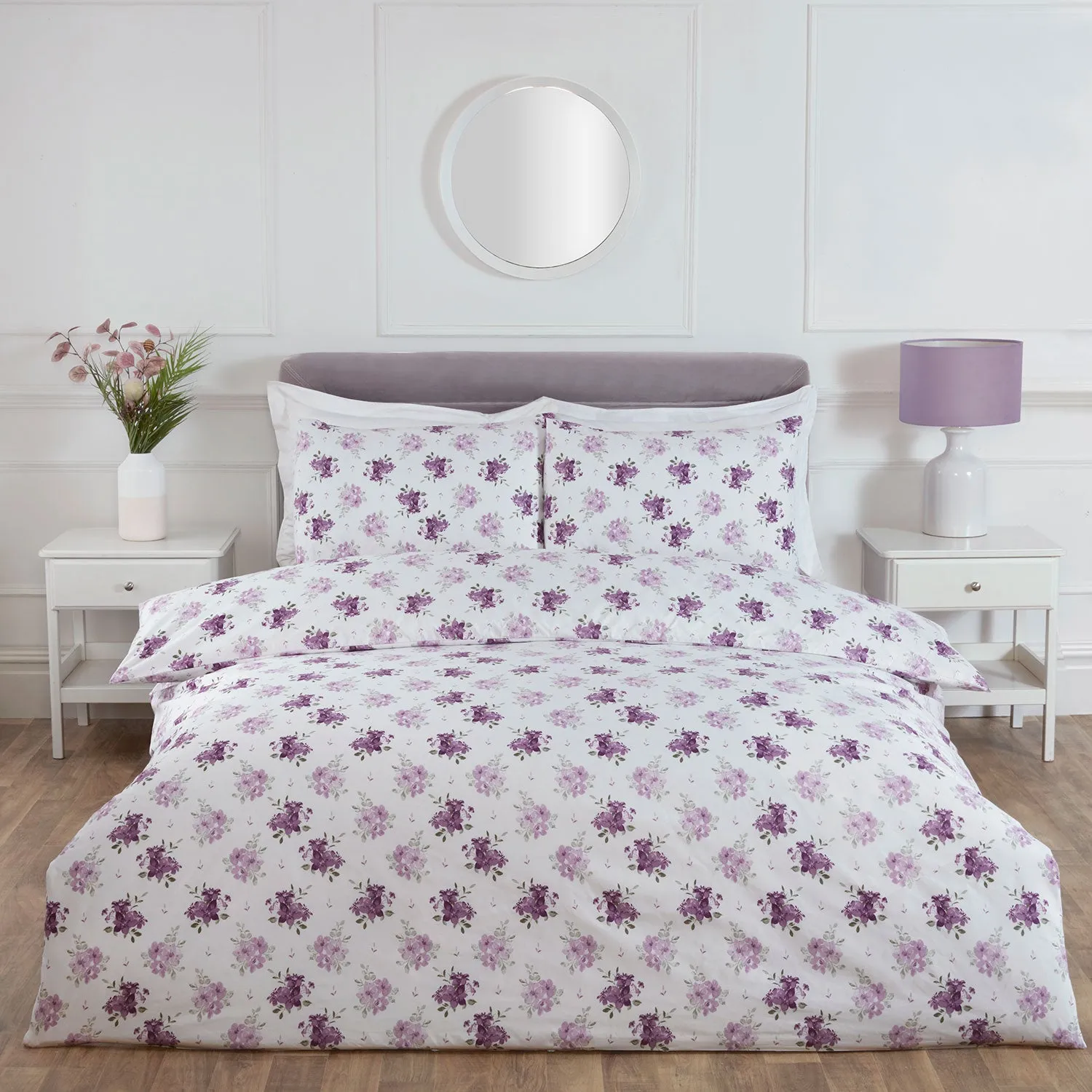Jasmine Lilac Floral Single Duvet Set - Purple product