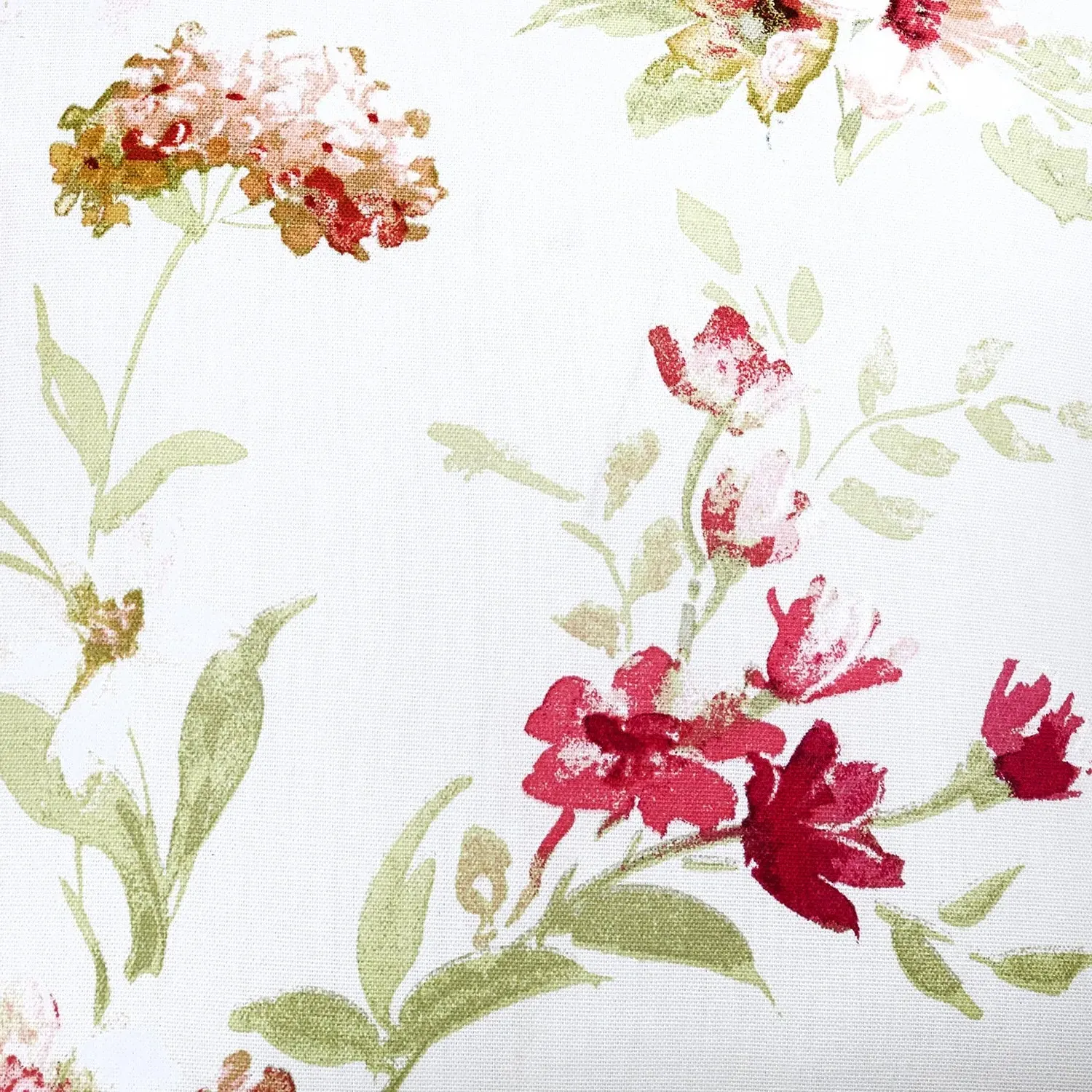 Jeannie Floral Pencil Pleat Curtains - Red alternate view