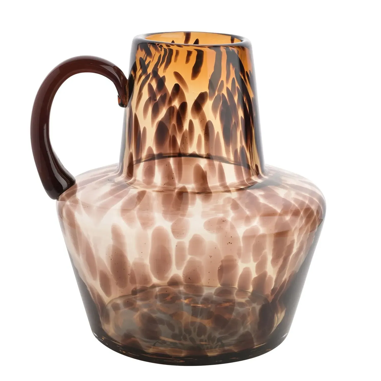 Jug Style Vase with Handle - Brown, Glass