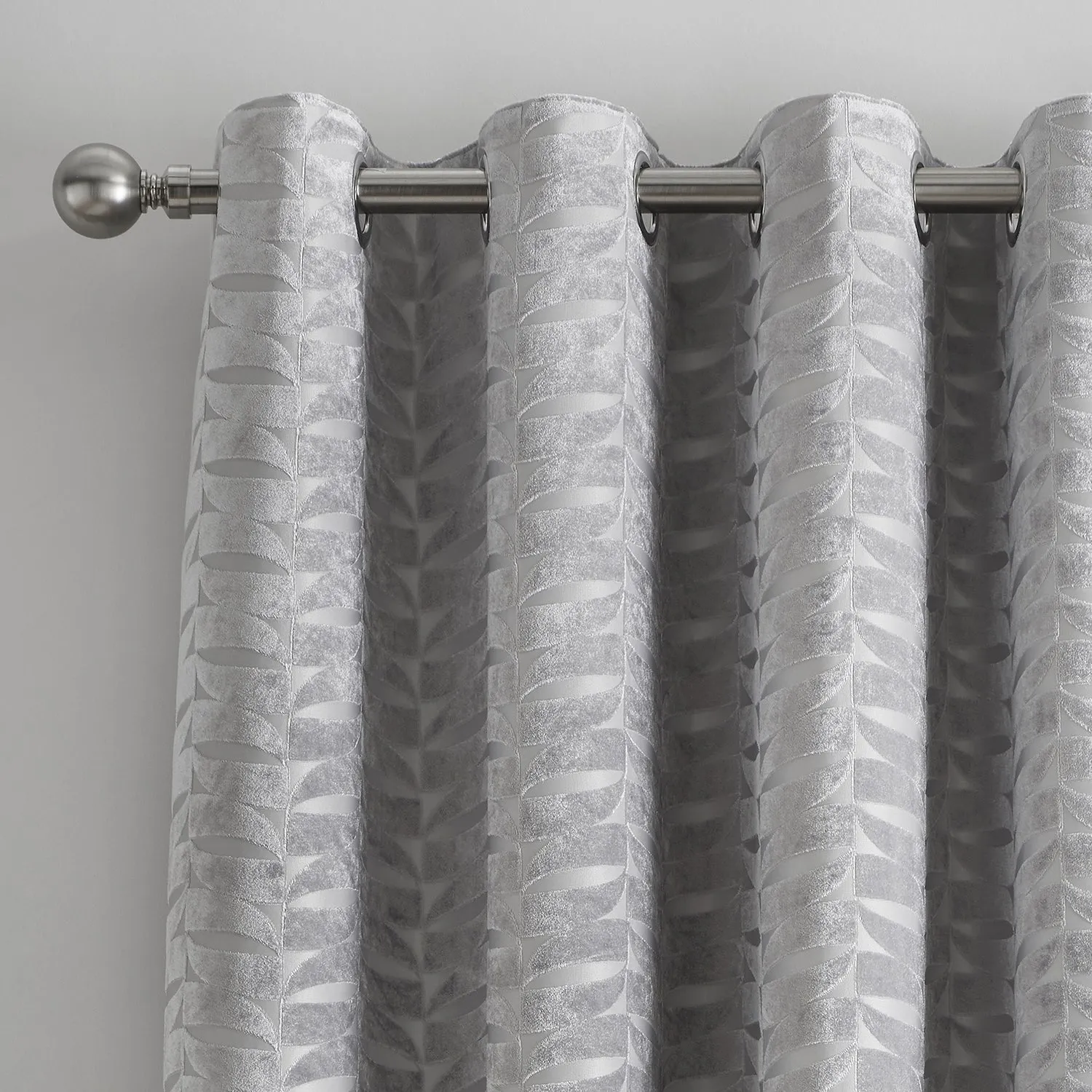 Kendal Eyelet Curtains W117cm x L183cm - Silver Grey, Velvet alternate view