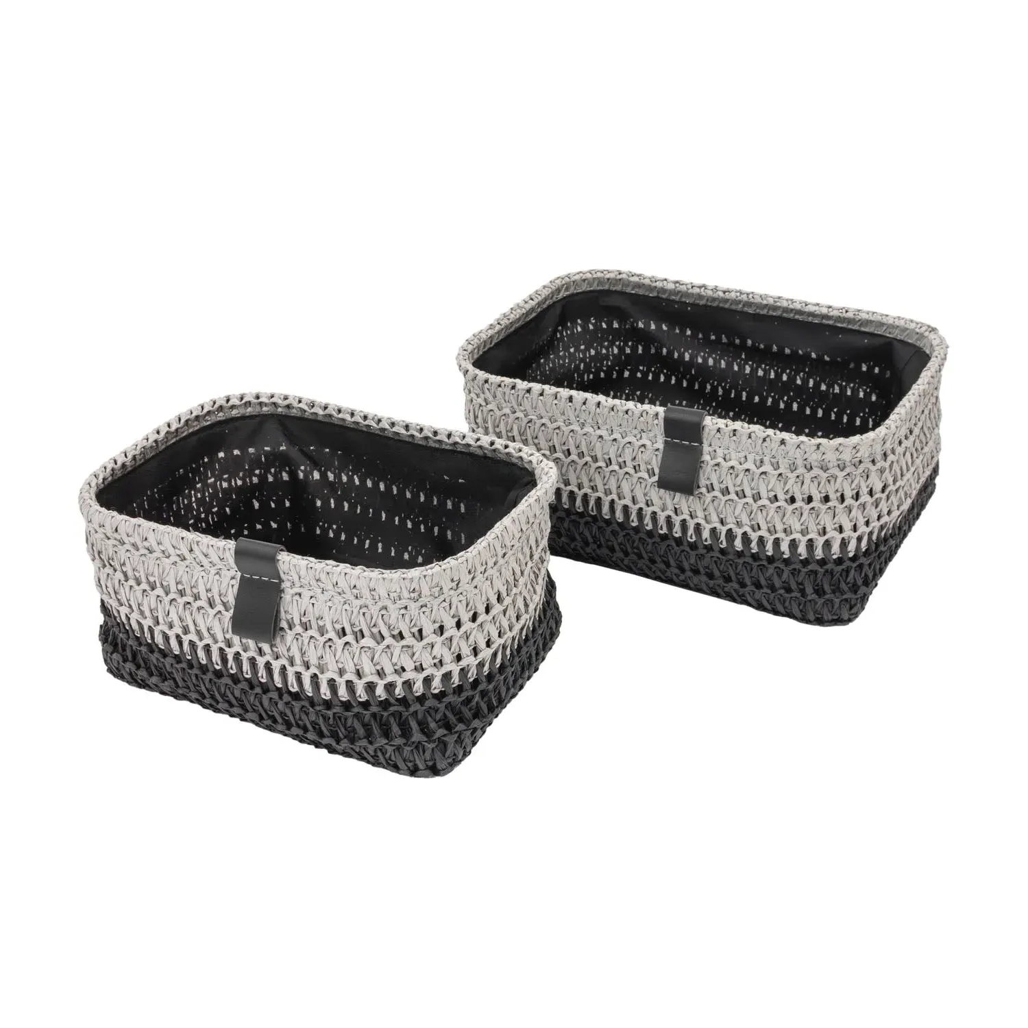 Kenzi Set of 2 Rectangular Storage Baskets - Light Grey product