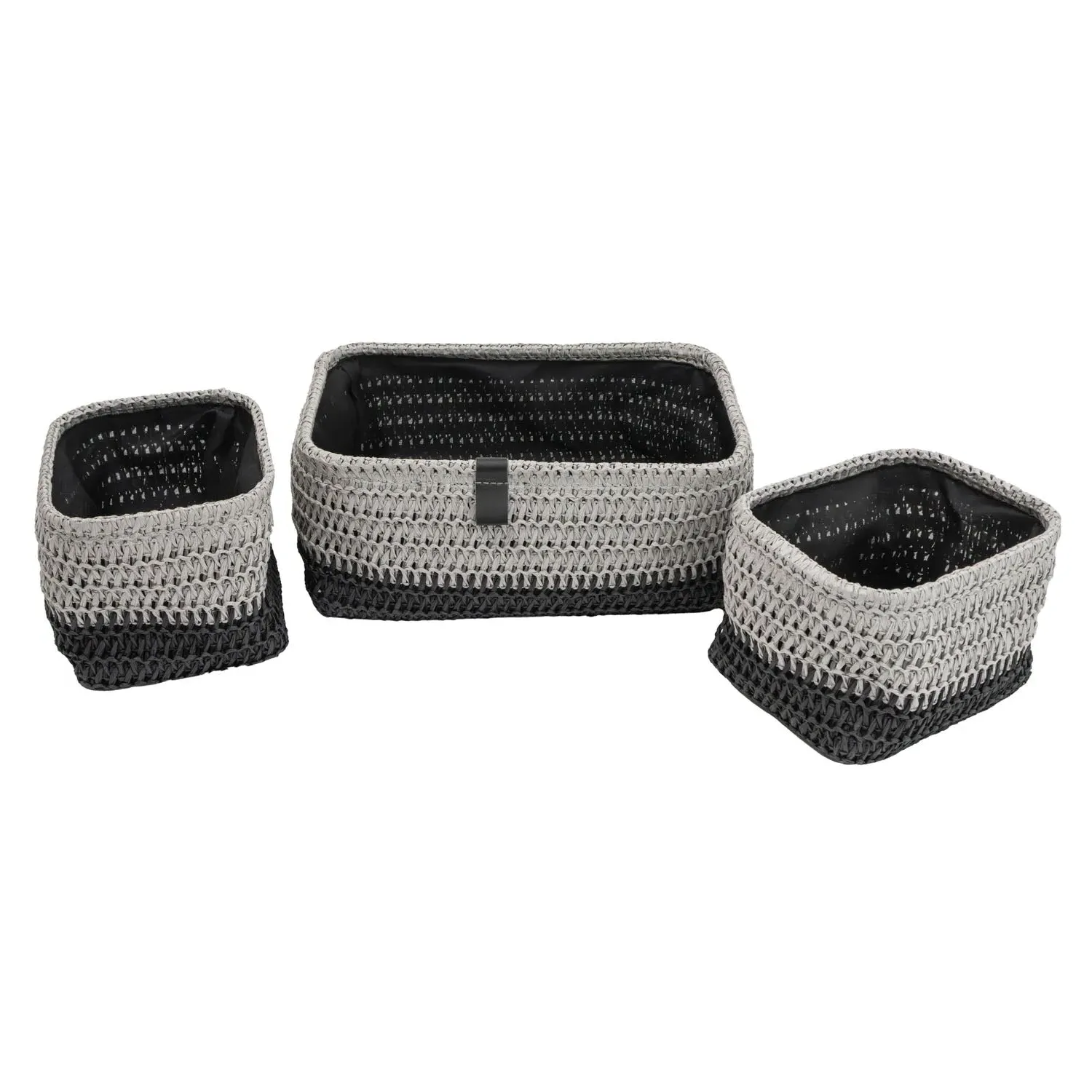 Kenzi Set of 3 Rectangular Storage Baskets - Grey product