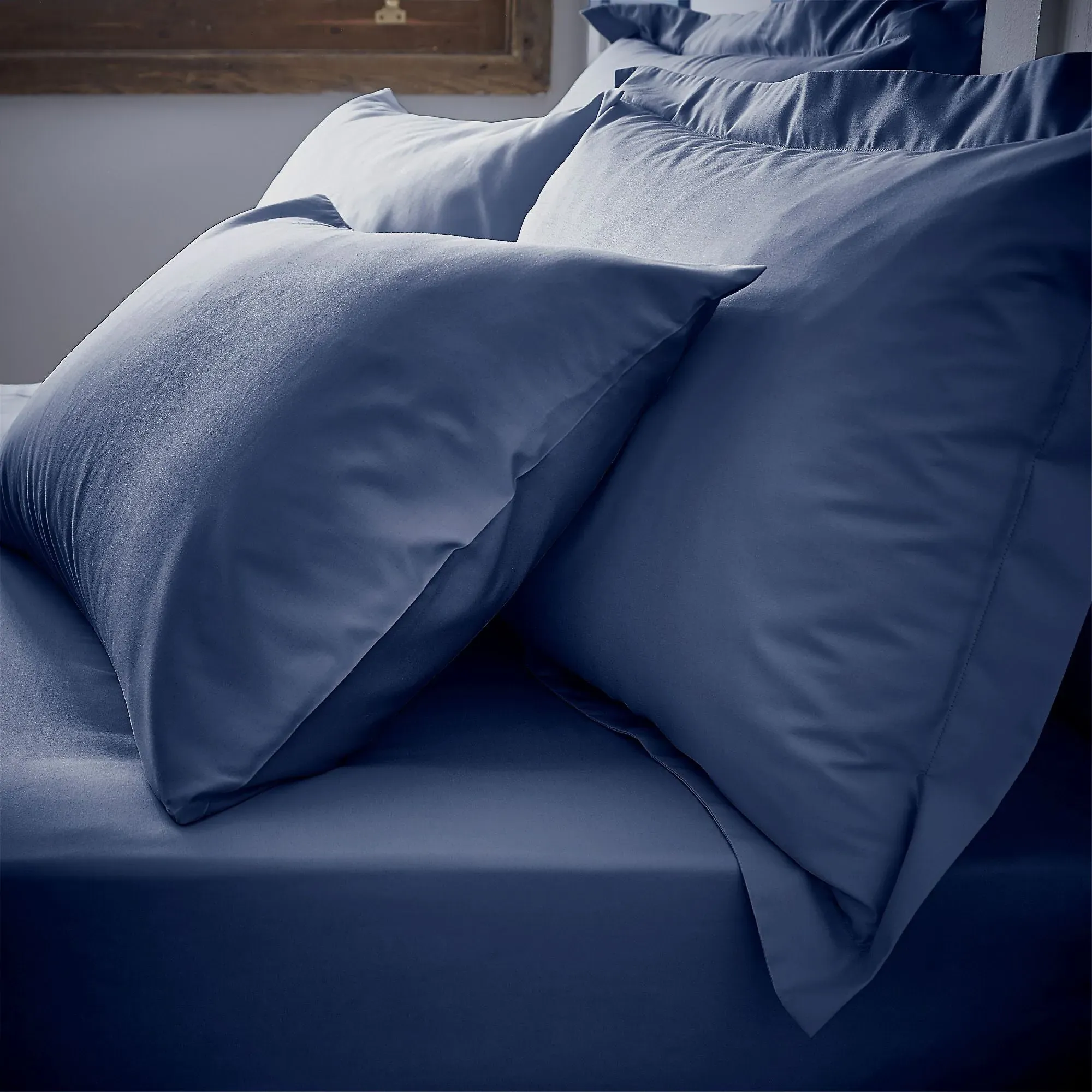 King Deep Fitted Sheet 200TC - Blue, Cotton