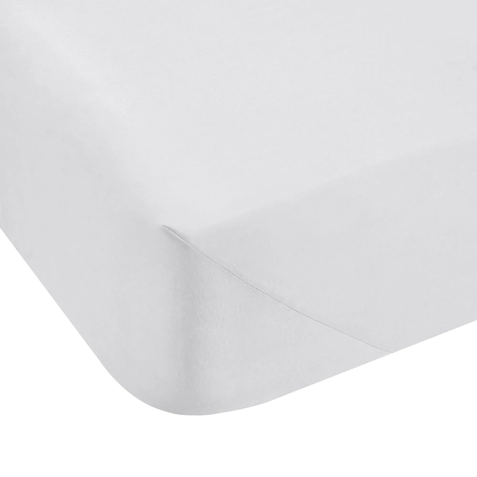 King Deep Fitted Sheet 200TC - White, Cotton