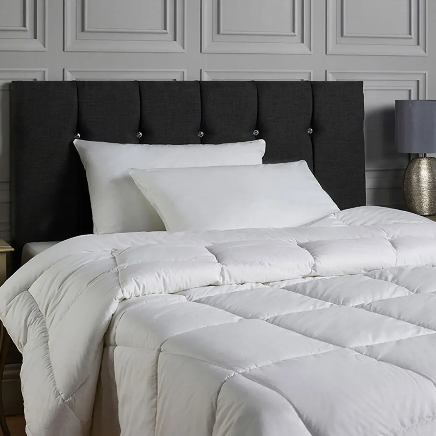 King Size 10.5 Tog Duvet with Microfibre - White