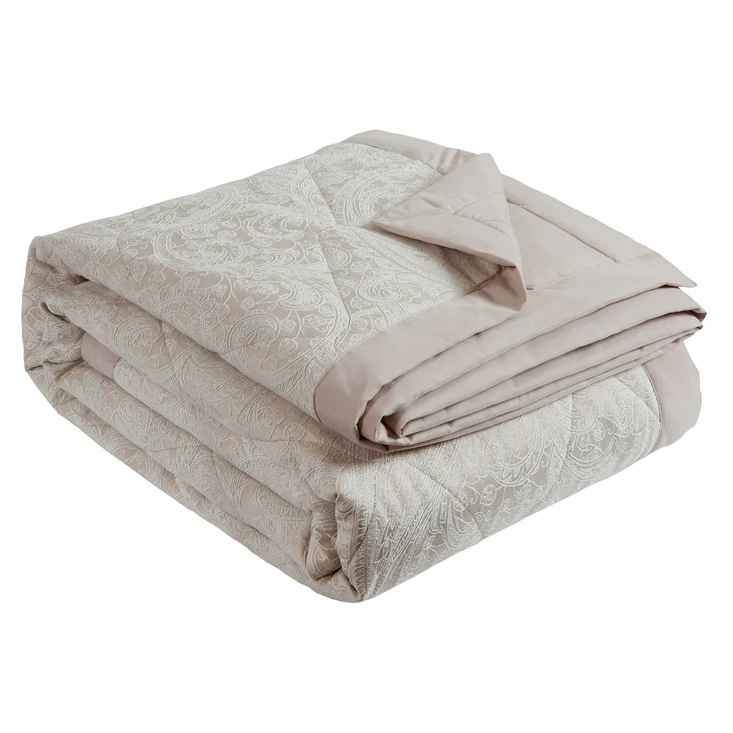 King Size Bedspread Quilted - Natural, Jacquard