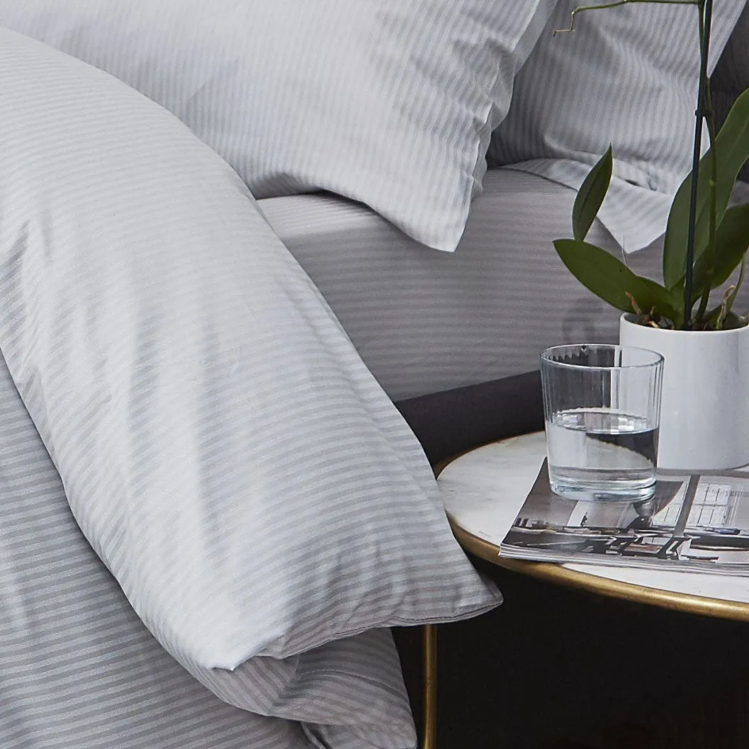 King Size Deep Fitted Sheet 300TC - Grey, Satin