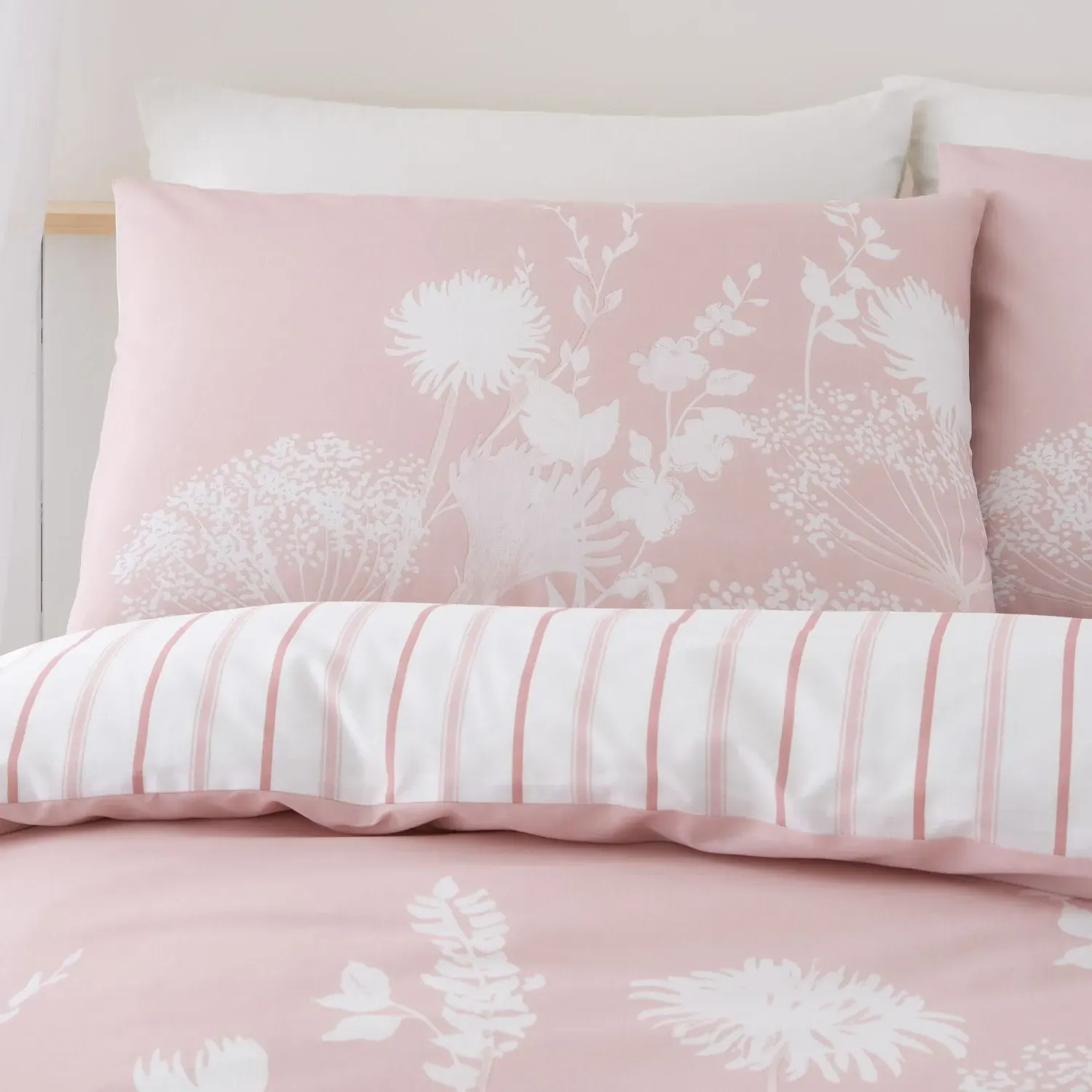 King Size Duvet Set Floral - Pink, Cotton Blend