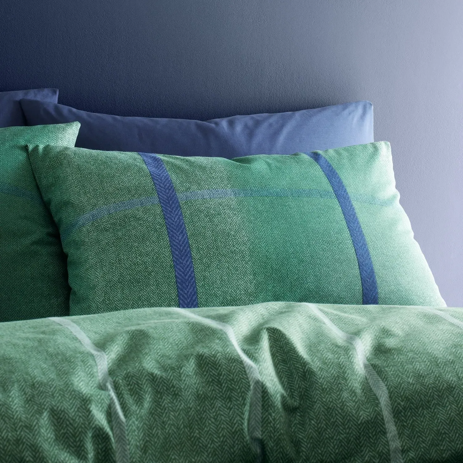 King Size Duvet Set Reversible - Green, Cotton