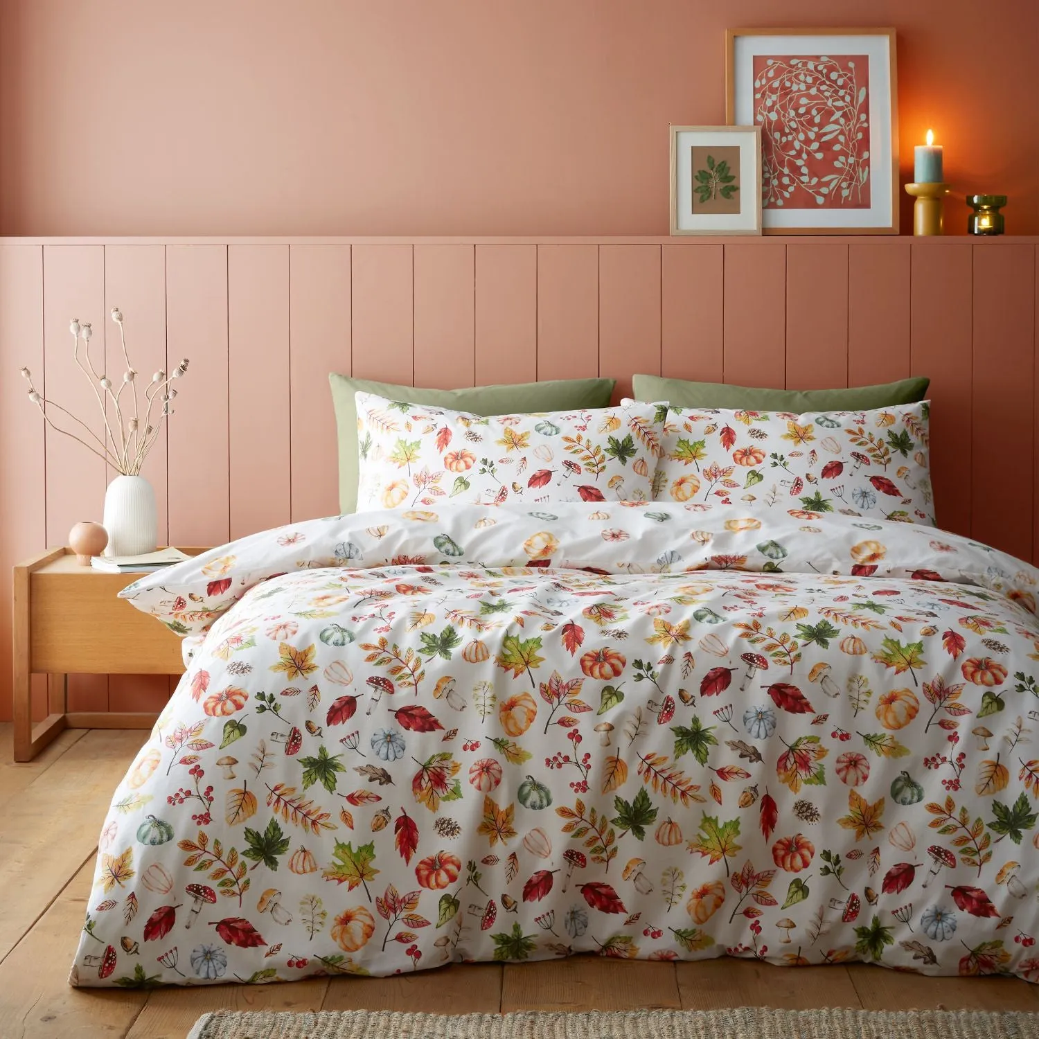 King Size Duvet Set Reversible - Orange, Cotton