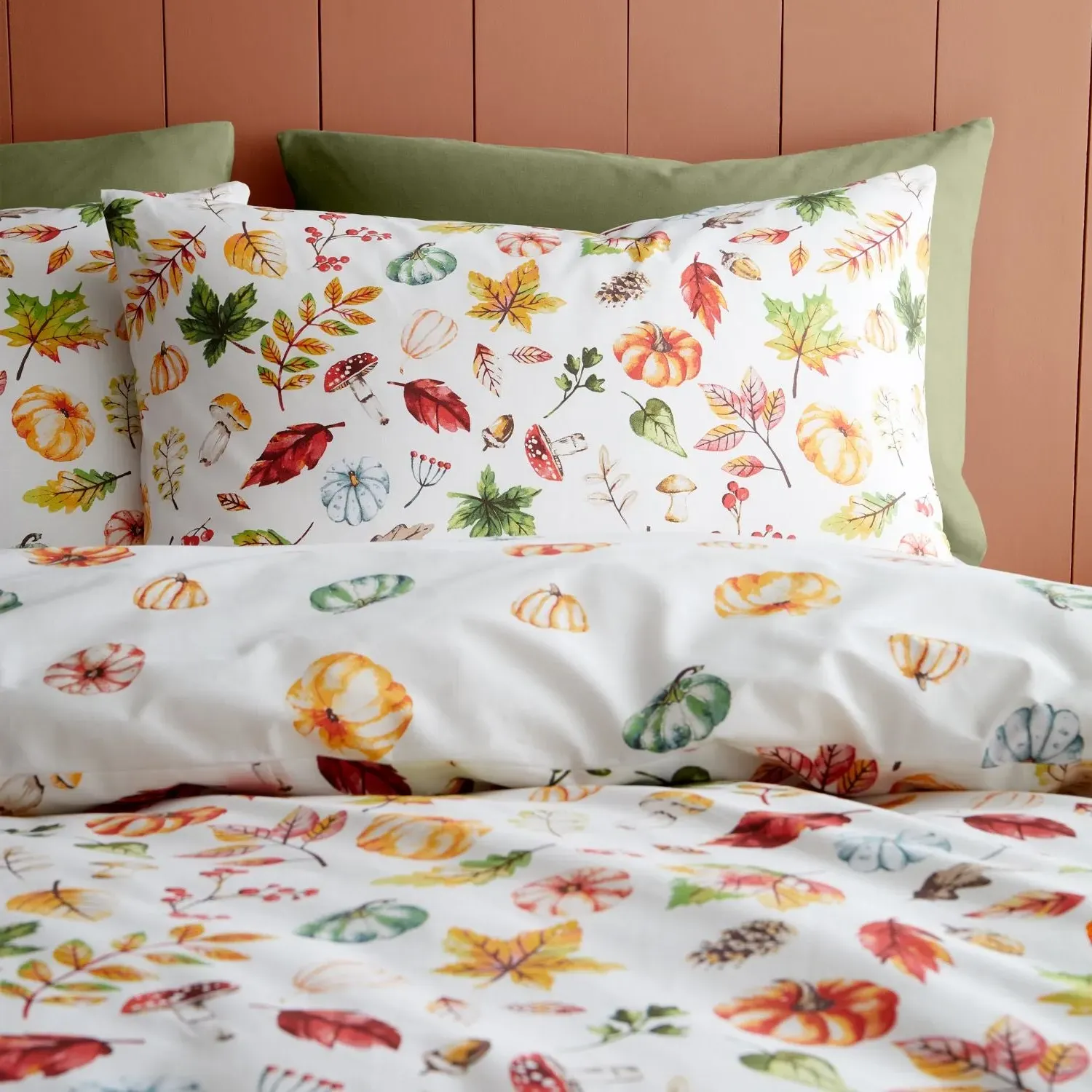 King Size Duvet Set Reversible - Orange, Cotton image