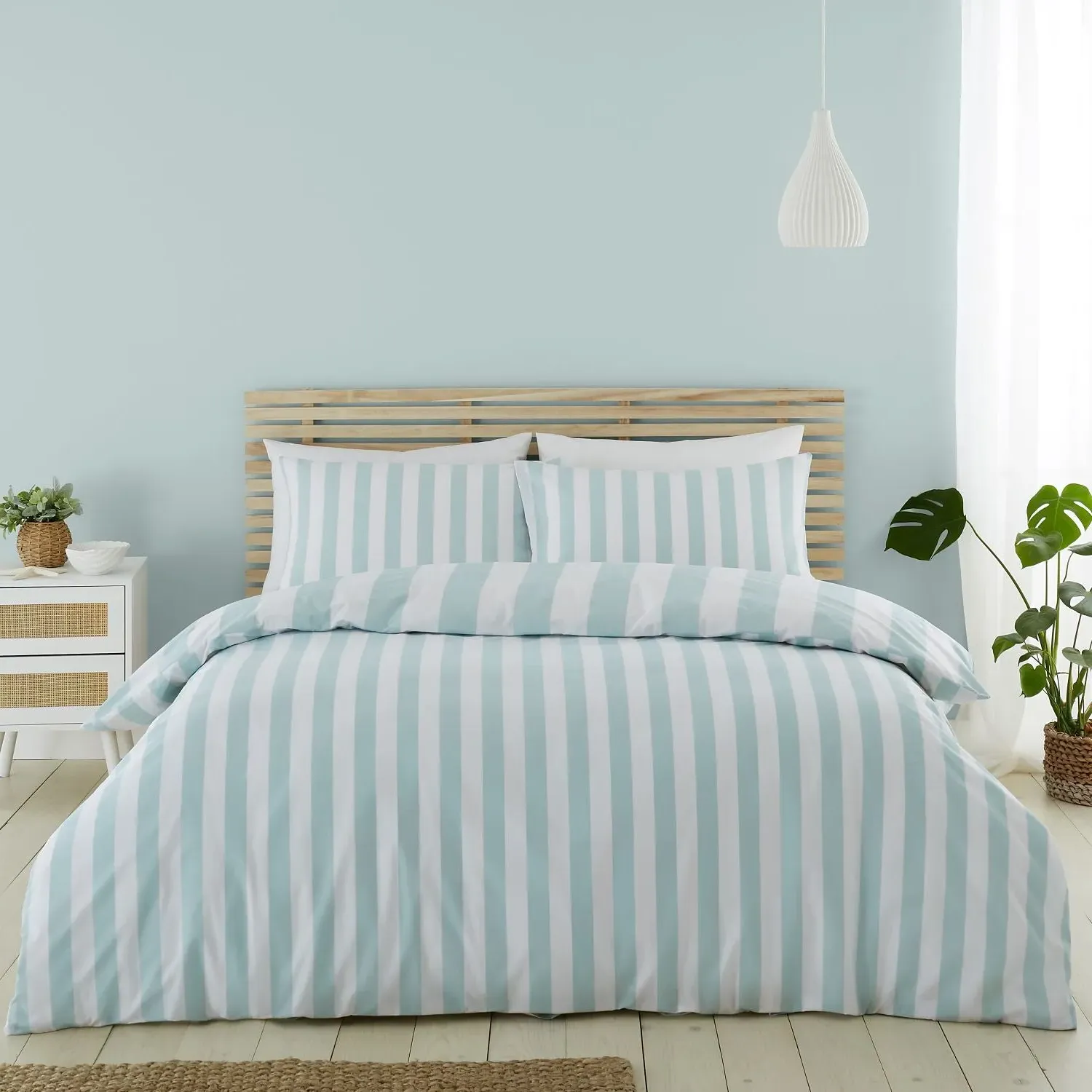 King Size Duvet Set Reversible - Seafoam Blue