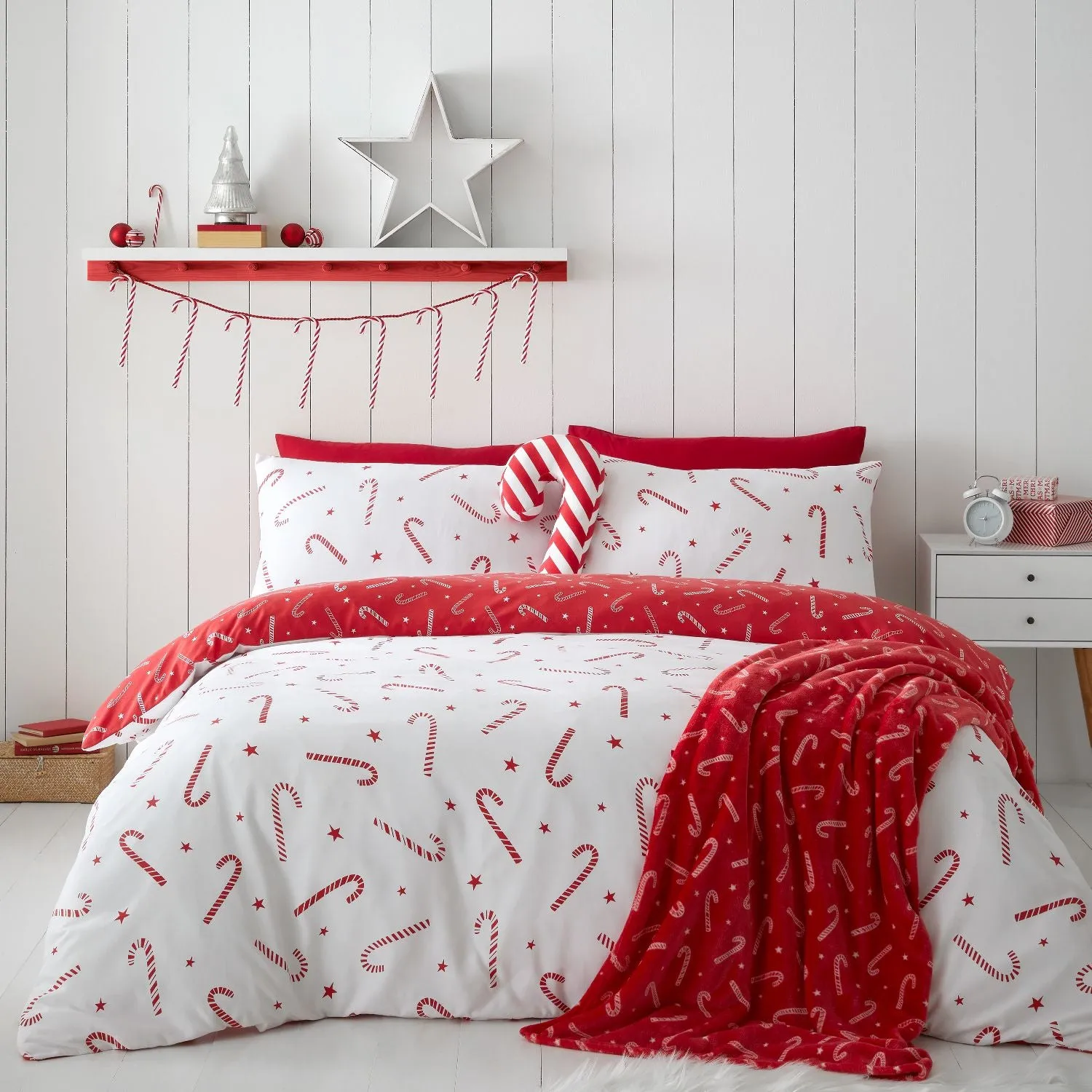 King Size Duvet Set Reversible - White, Microfibre