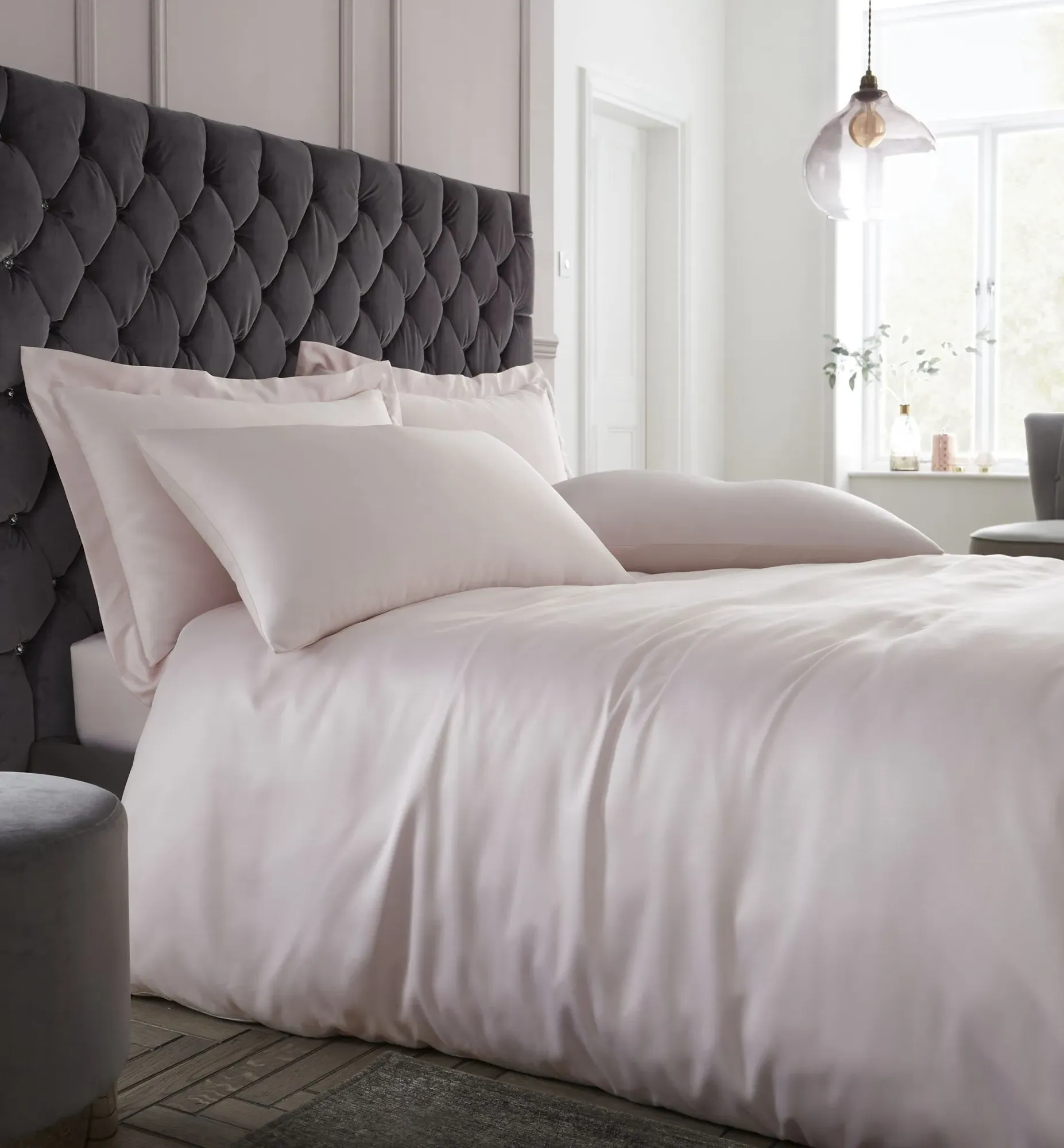 King Size Duvet Set Silky Soft - Pink, Satin