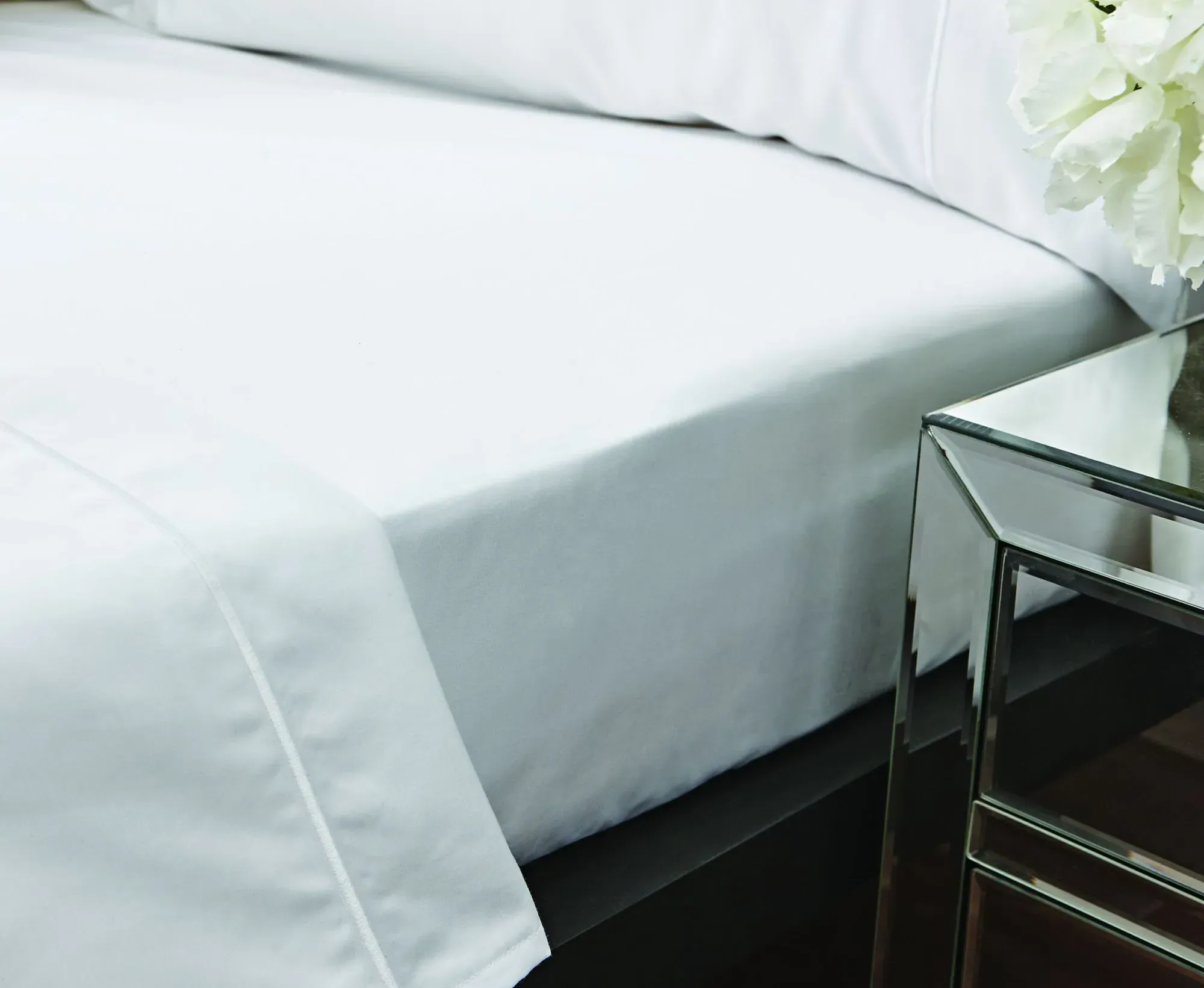 King Size Fitted Sheet Extra Deep - White, Cotton image