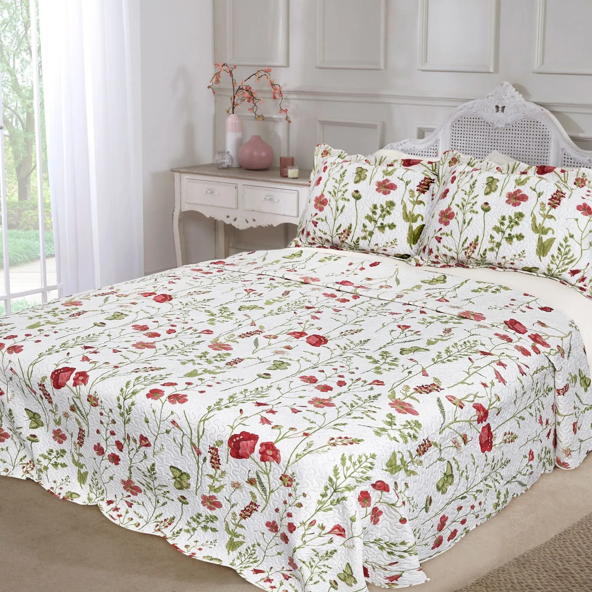 King Size Quilted Bedspread Set - Multi, Microfibre