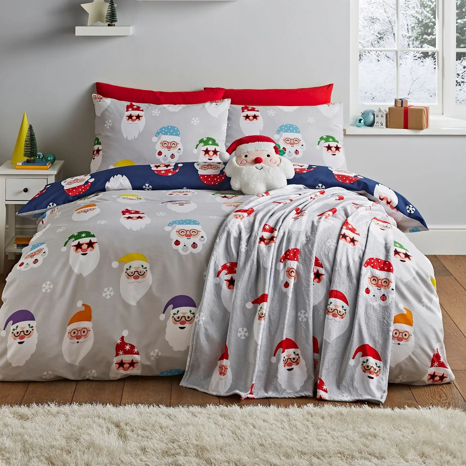 King Size Reversible Duvet Set - Grey