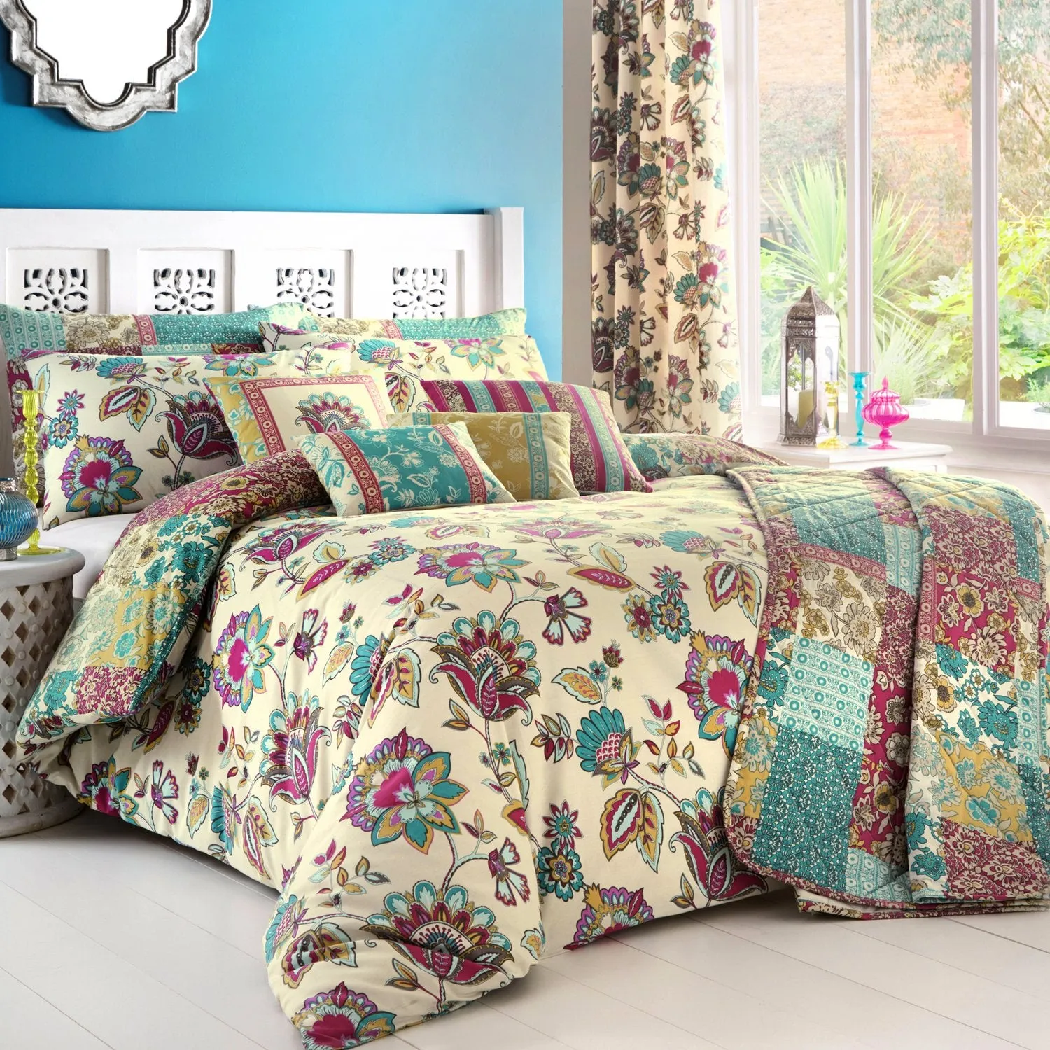 King Size Reversible Duvet Set - Multi, Floral
