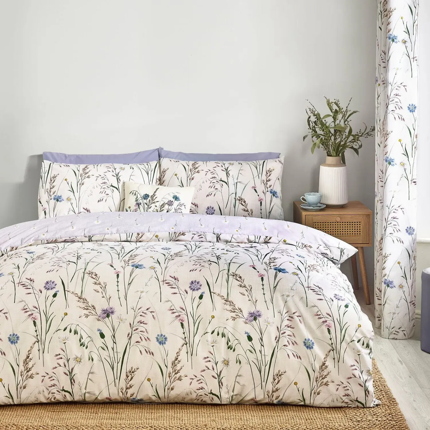 King Size Reversible Duvet Set - Purple, Cotton