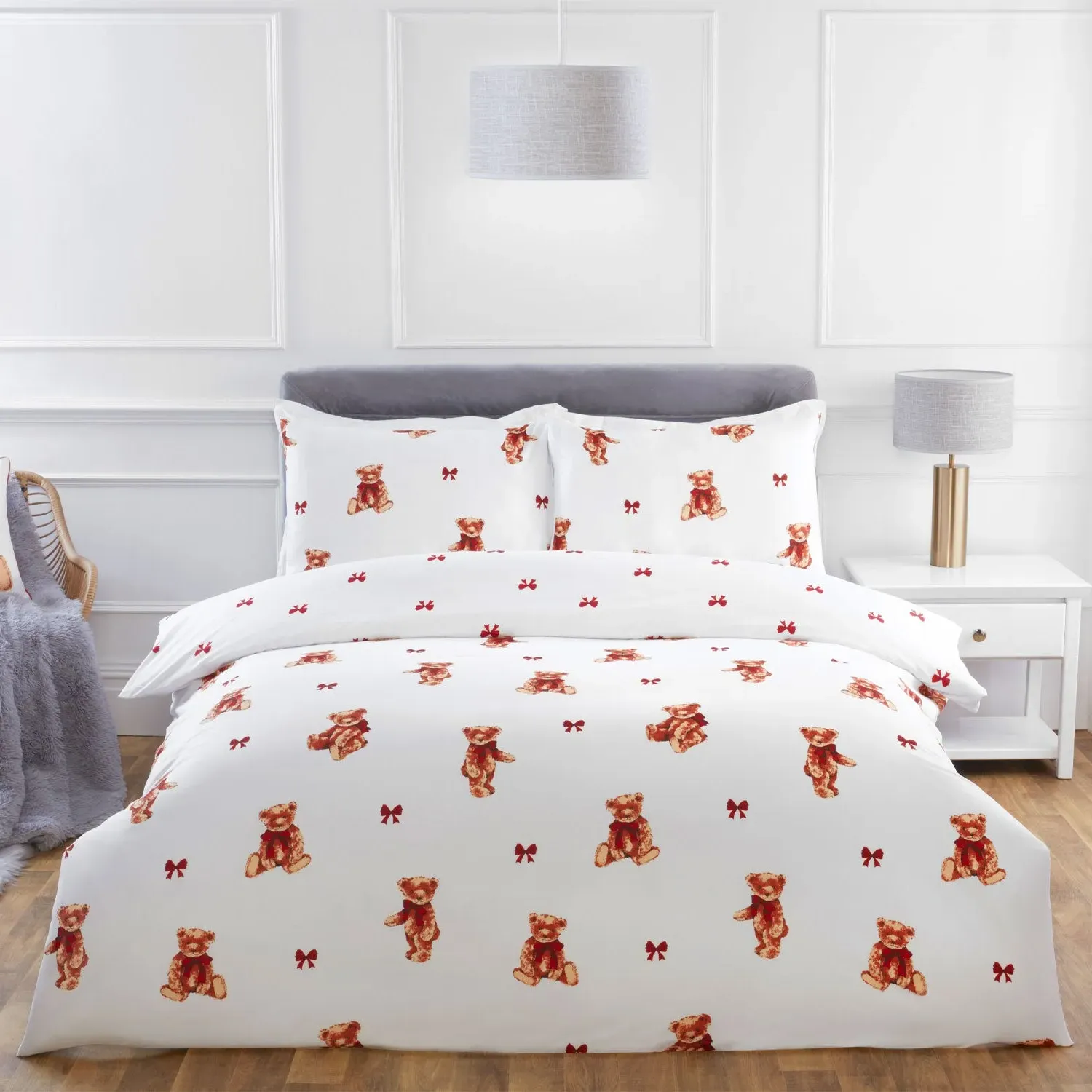 King Size Reversible Duvet Set - White