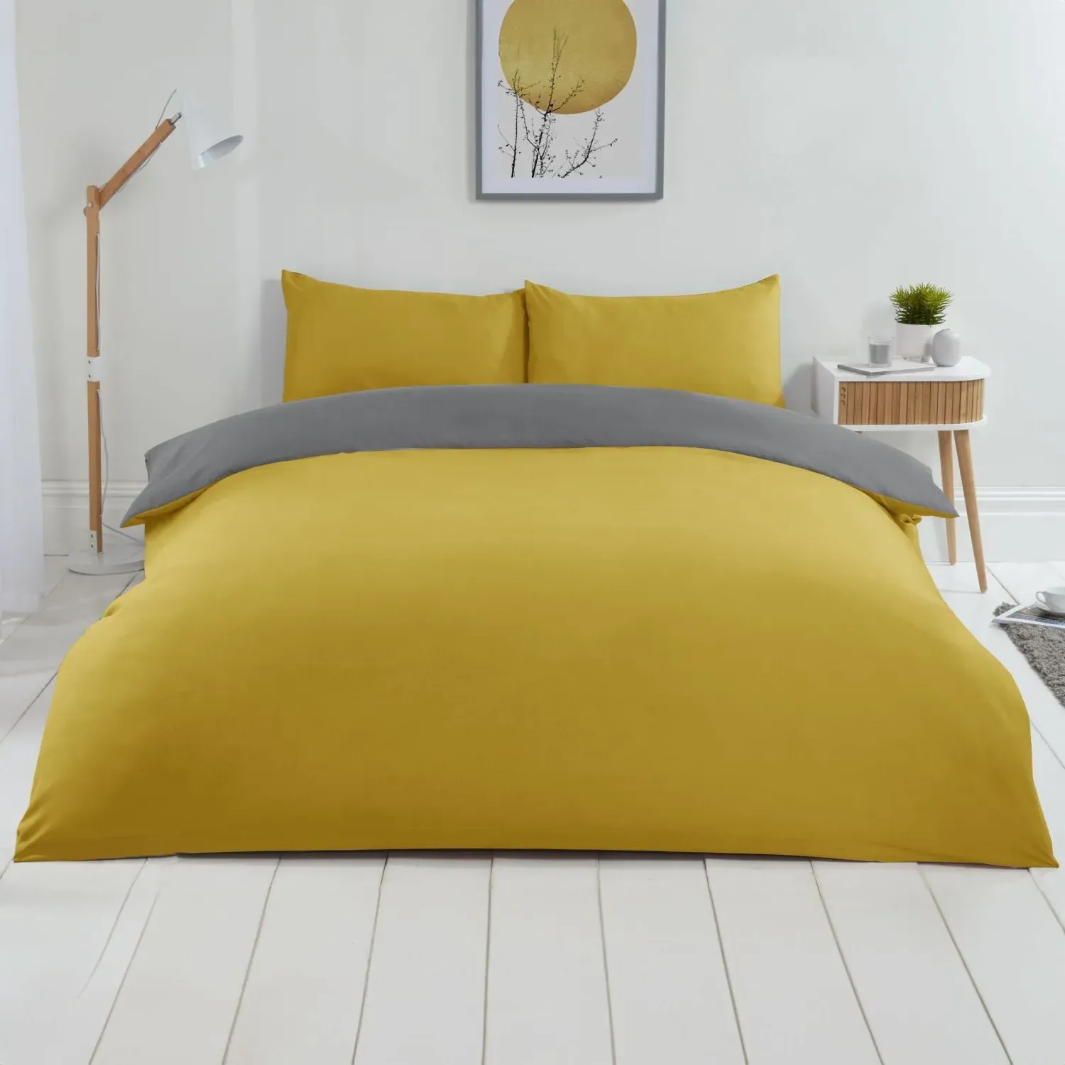 King Size Reversible Duvet Set - Yellow