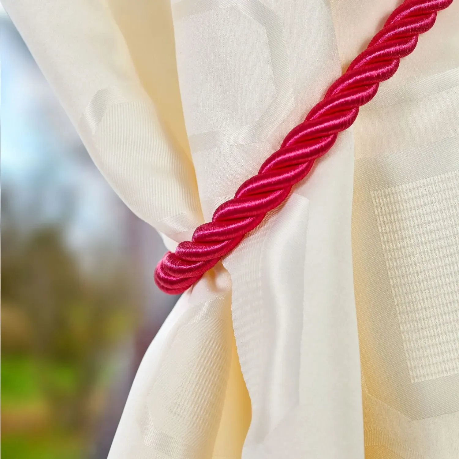 Knightsbridge Rope Curtain Tiebacks Pair - Pink product