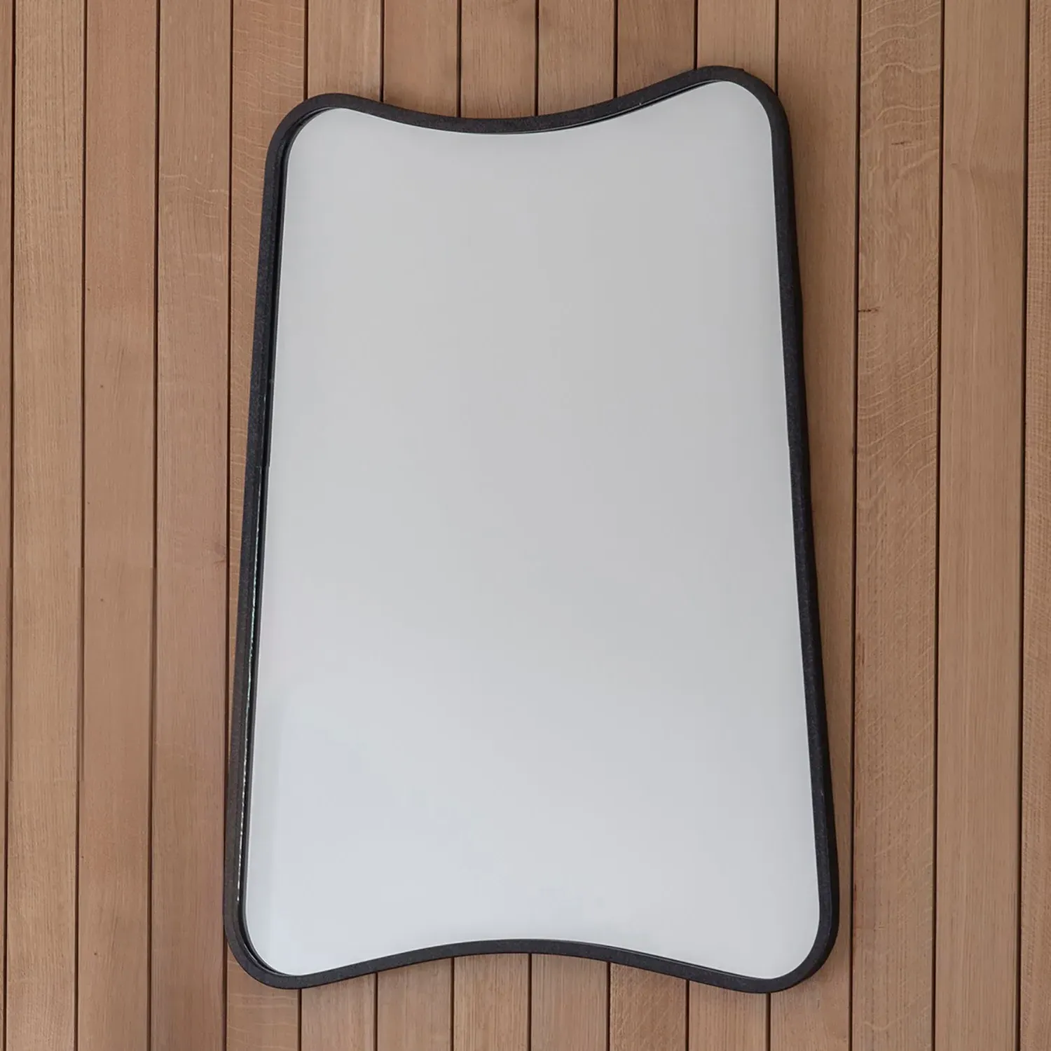 Kurva Rectangle Mirror - Black, Metal by Julian Charles, alternate view