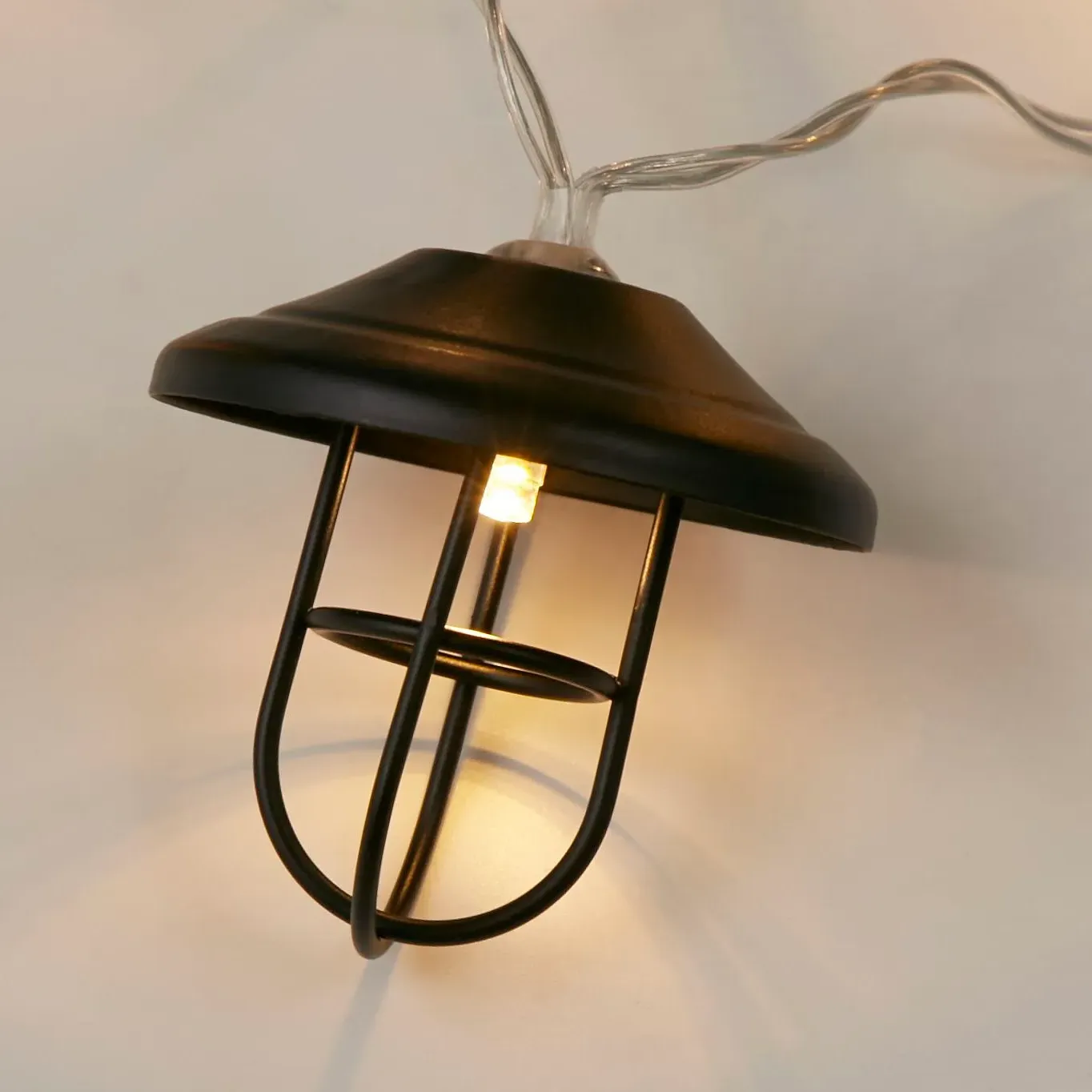 Lantern Battery String Lights - Black image