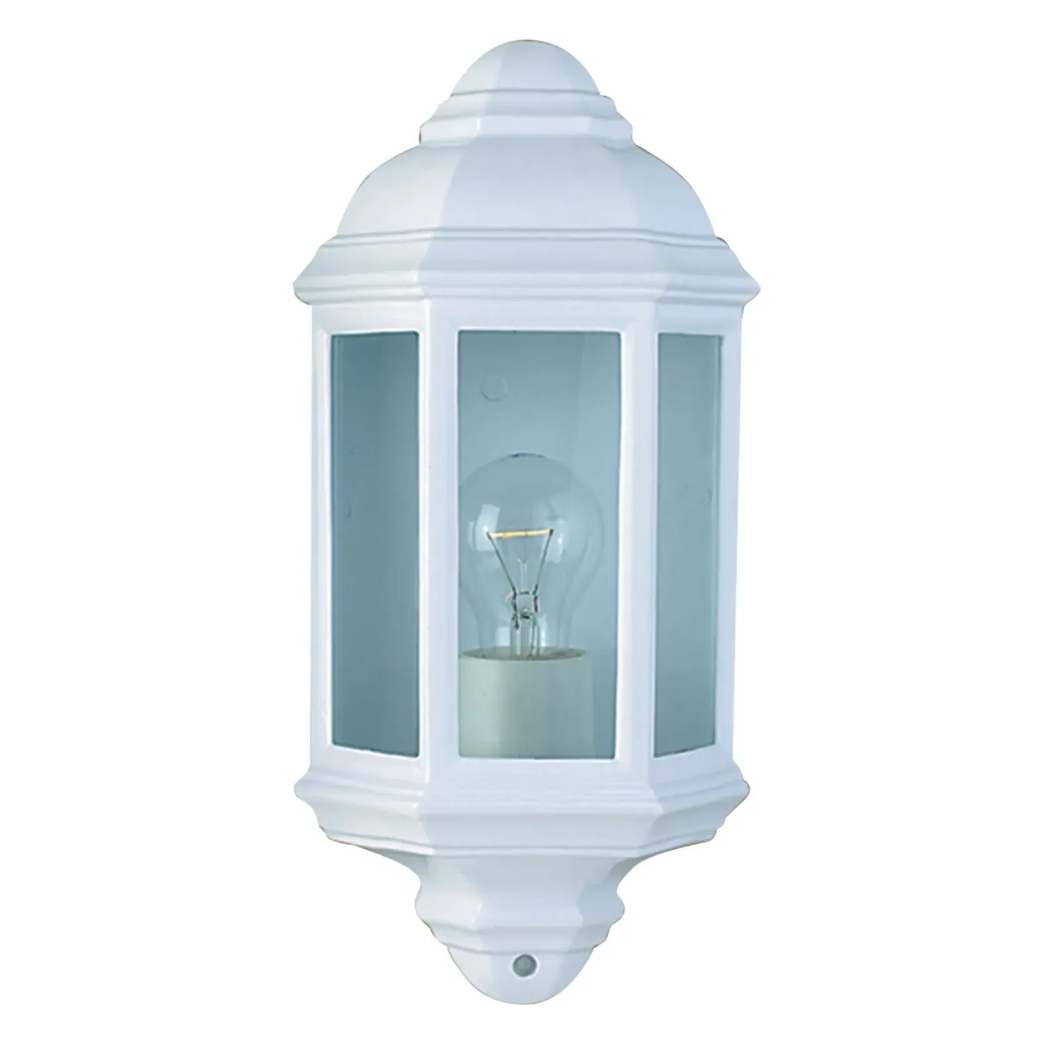 Lantern Outdoor Wall Light - White, Aluminium