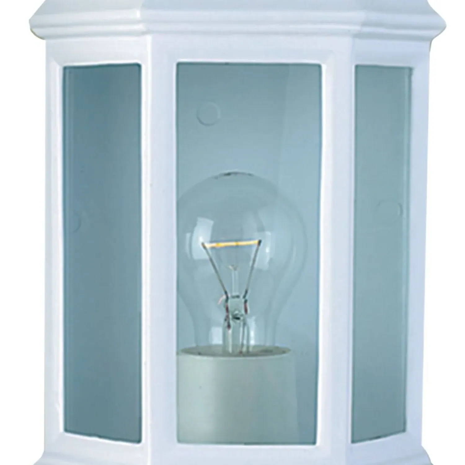 Lantern Outdoor Wall Light - White, Aluminium image