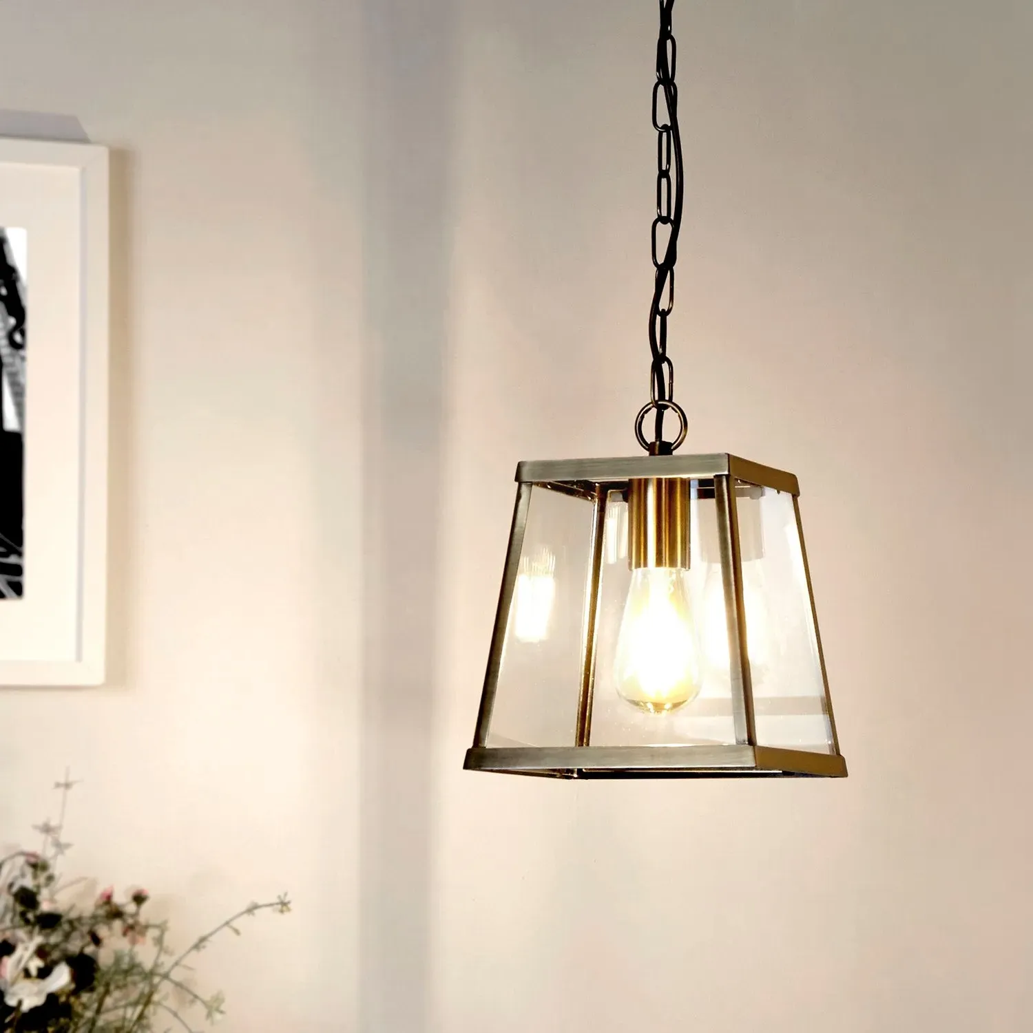 Lantern Pendant Light - Gold, Brass image