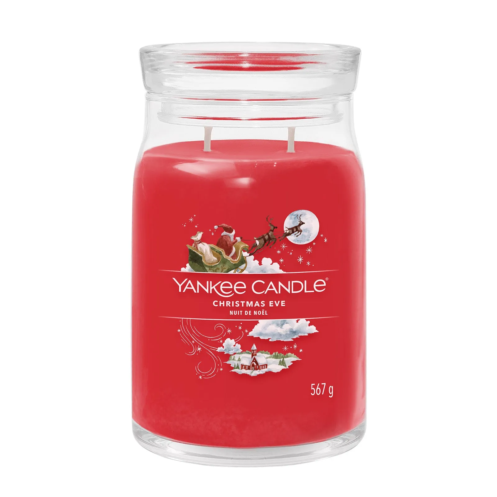 Large Jar Candle Christmas Eve - Red, Soy Wax