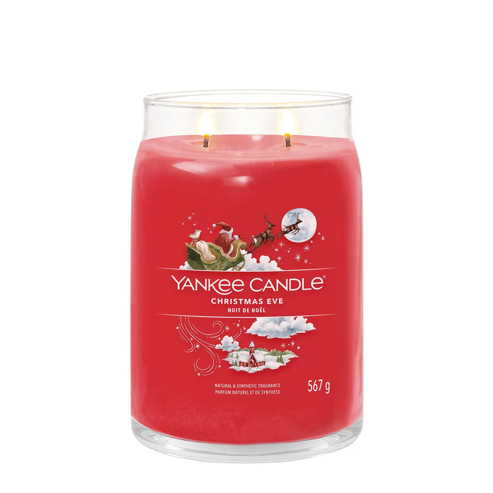 Large Jar Candle Christmas Eve - Red, Soy Wax