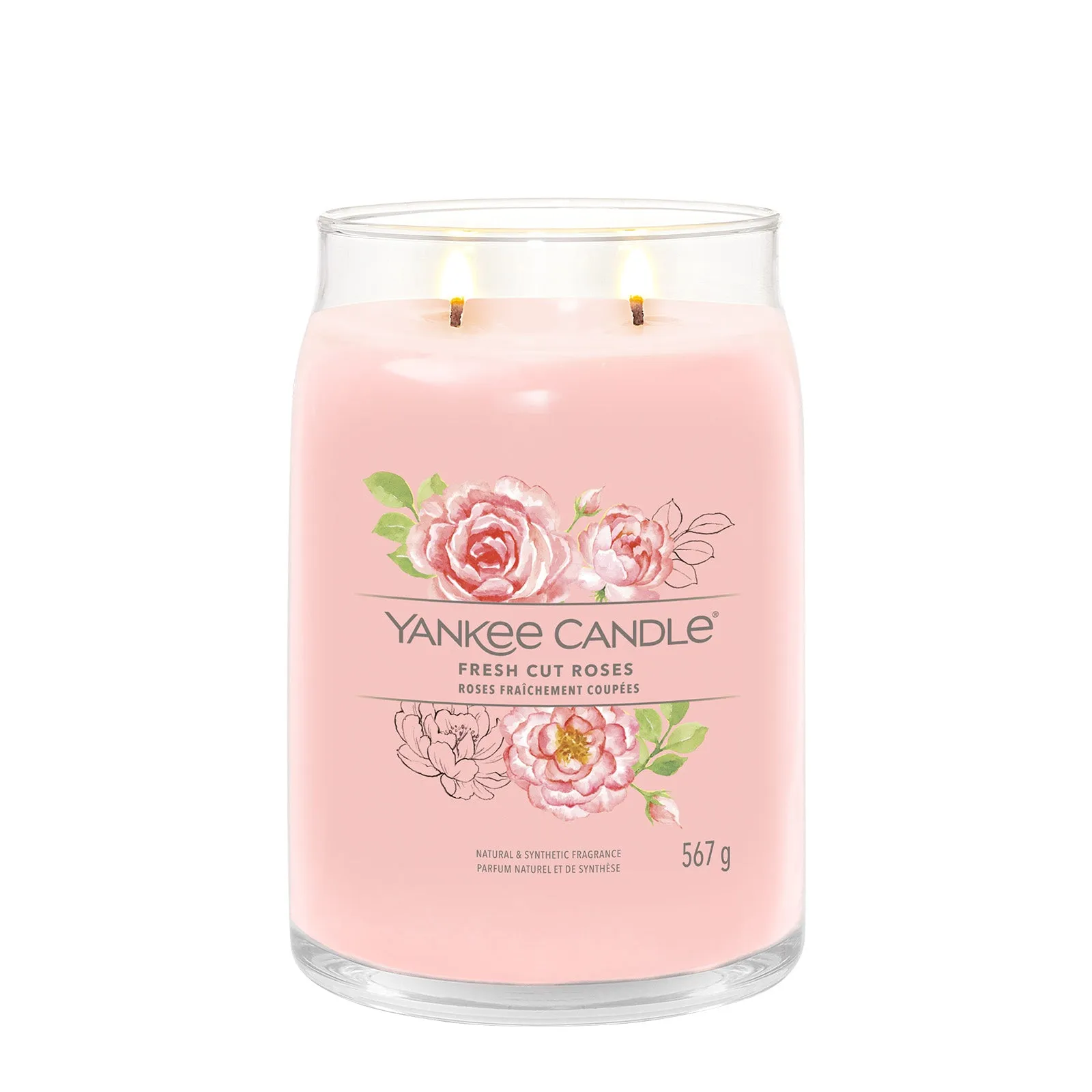Large Jar Candle Fresh Cut Roses - Pink, Soy Wax