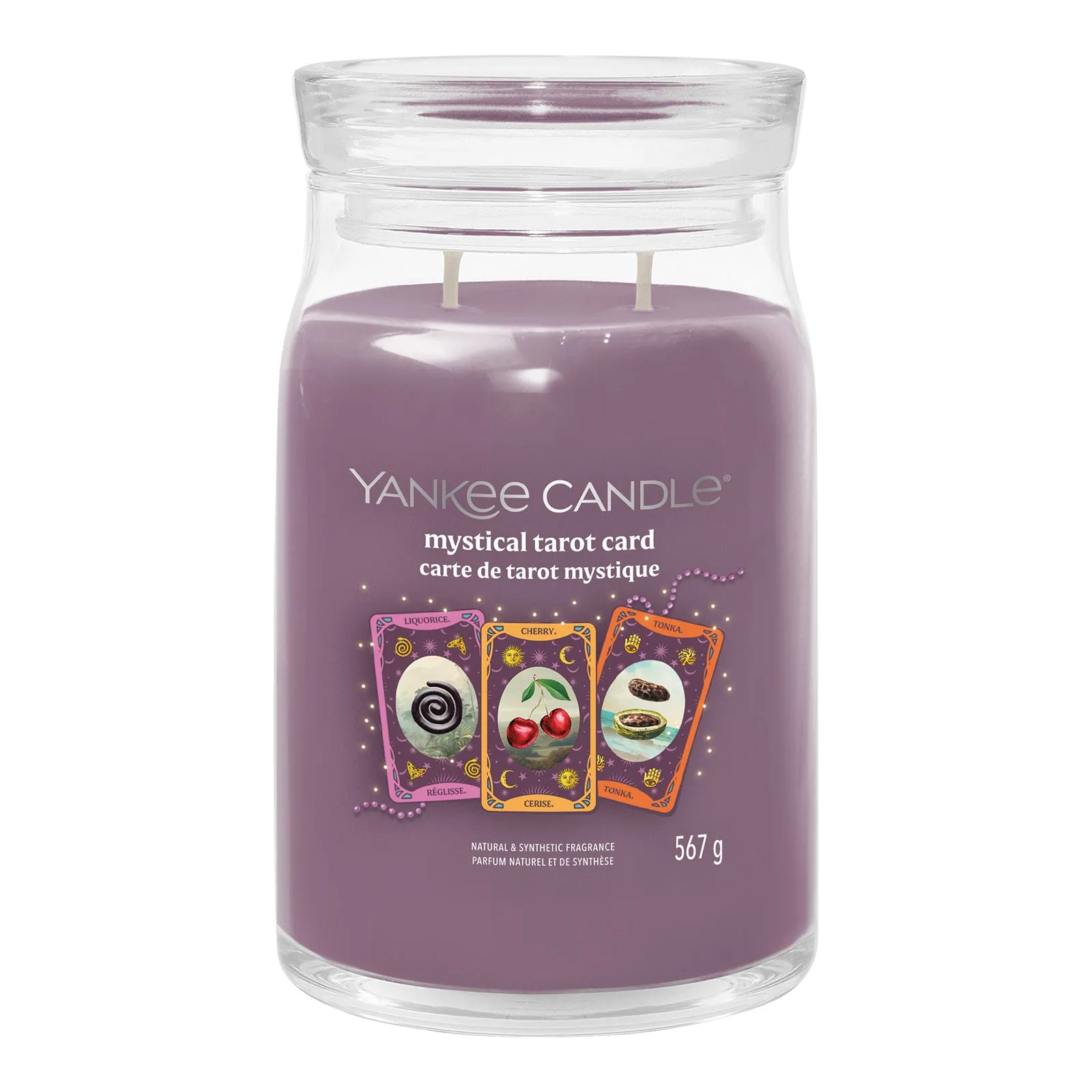 Large Jar Candle Mystical Tarot Card - Purple, Soy Wax