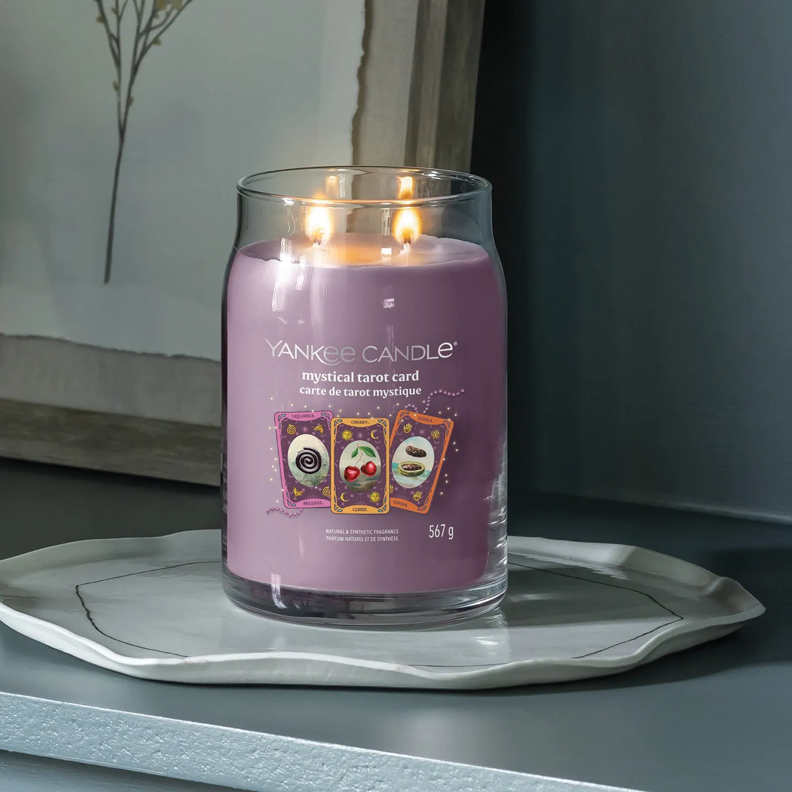 Large Jar Candle Mystical Tarot Card - Purple, Soy Wax