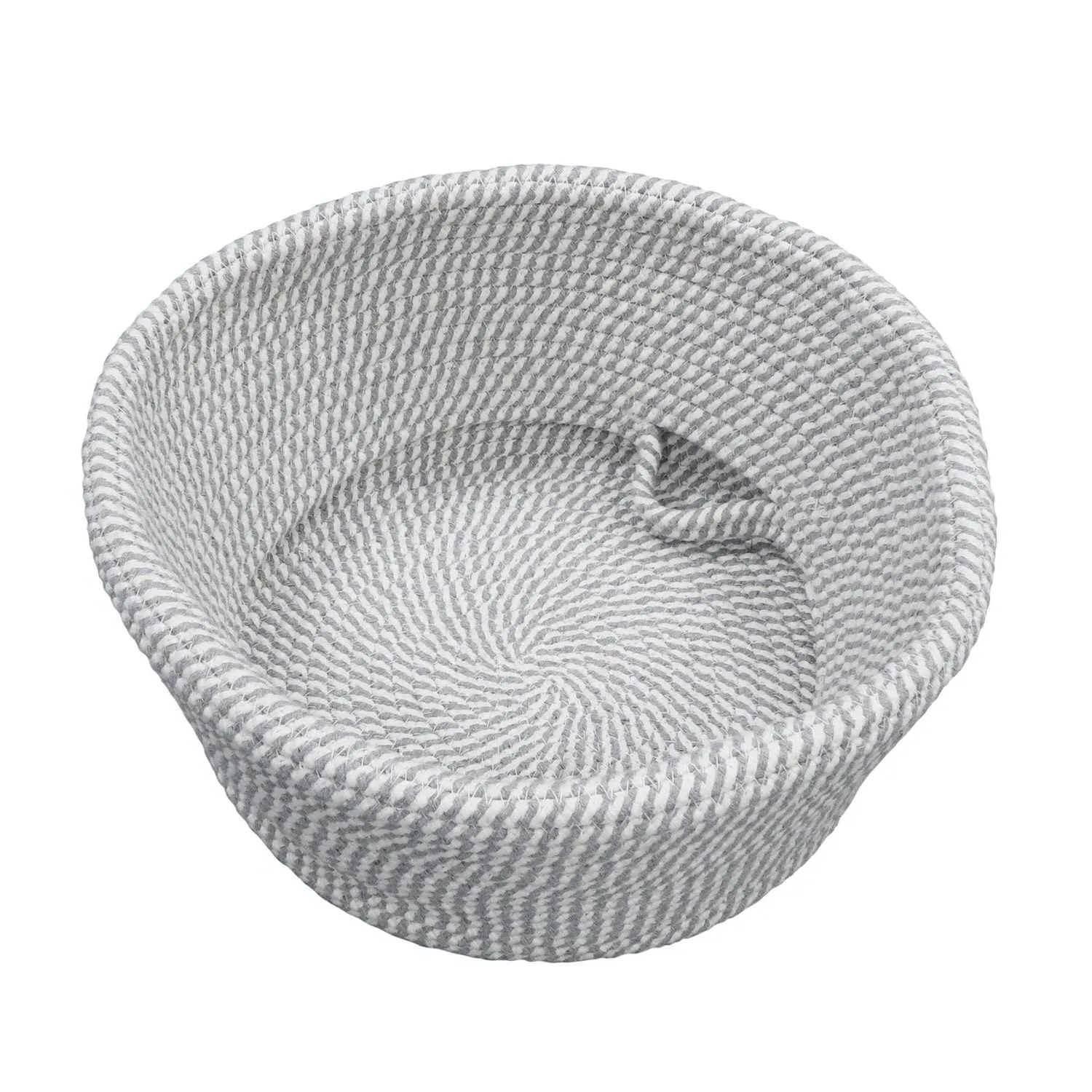 Large Round Belly Storage Basket - Grey, Cotton