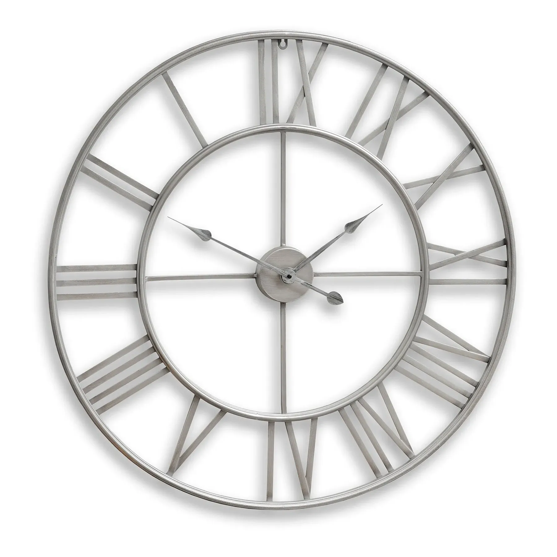 Large Skeleton Wall Clock - Silver, Metal product